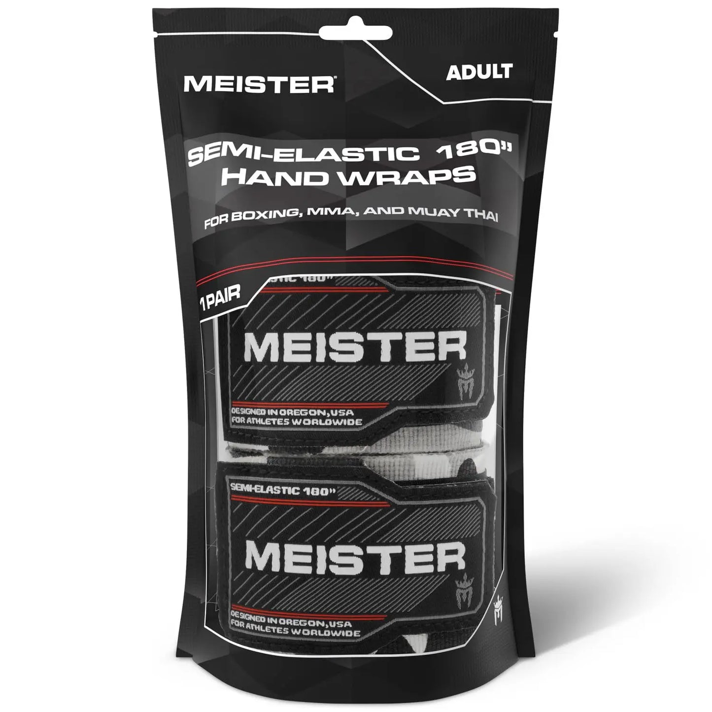 Meister Adult 180" Semi-Elastic Hand Wraps for MMA & Boxing (Pair) - The Champ Gear