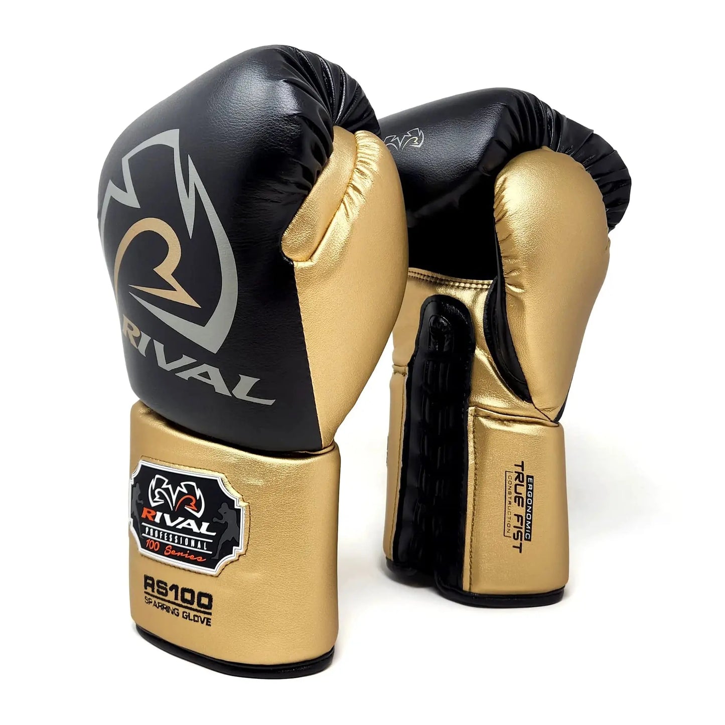 RIVAL Boxing RS100 Professional Lace-Up Sparring Gloves, Handcrafted with Super-Rich Microfiber PU, Ergonomically Designed to Perfectly Fit Your Hand The Champ Gear