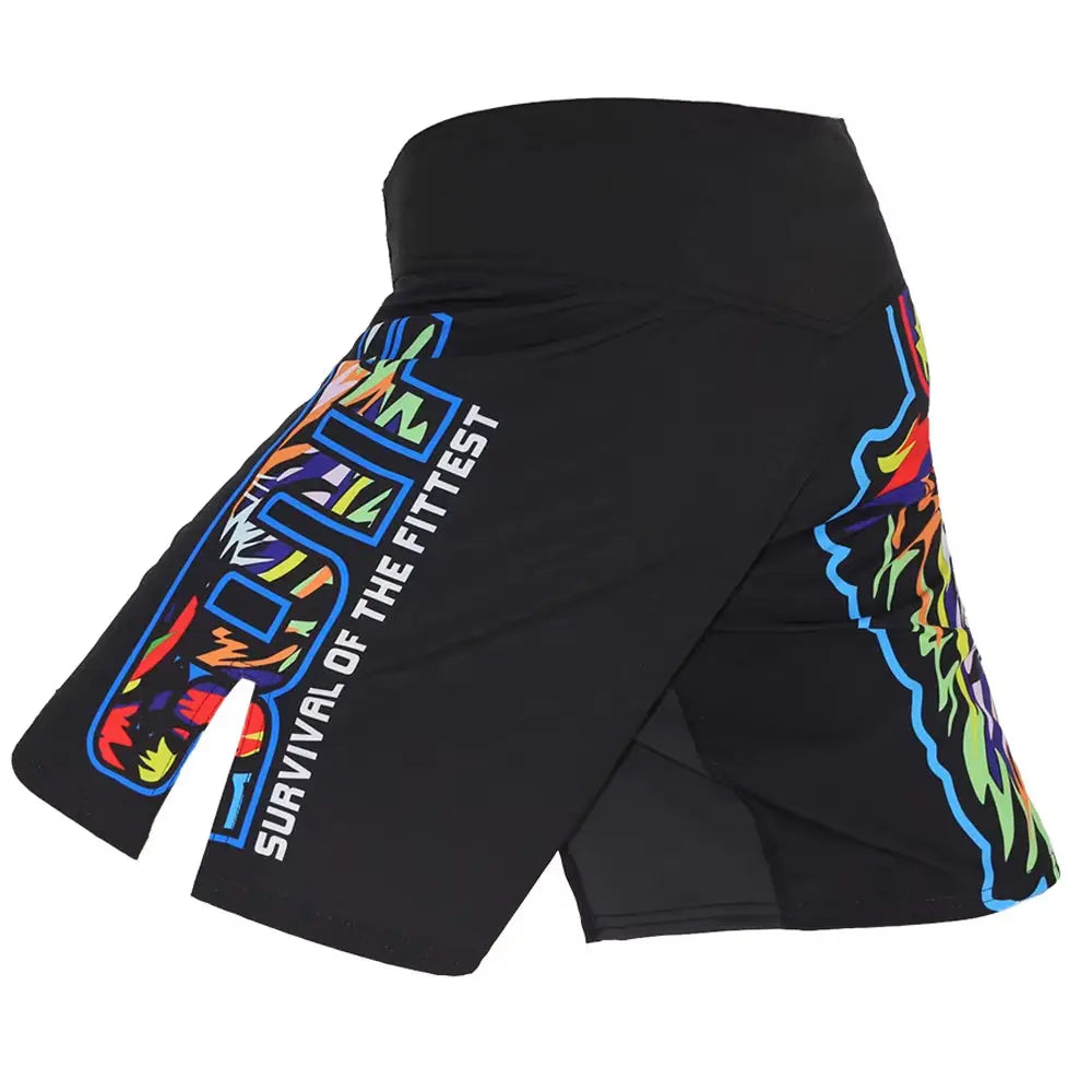 SOTF Color Tiger Print Breathable Fitness Ferocious Mma Shorts Fighting Tiger Muay Thai Boxing Shorts Kickboxing Sanda Short Mma