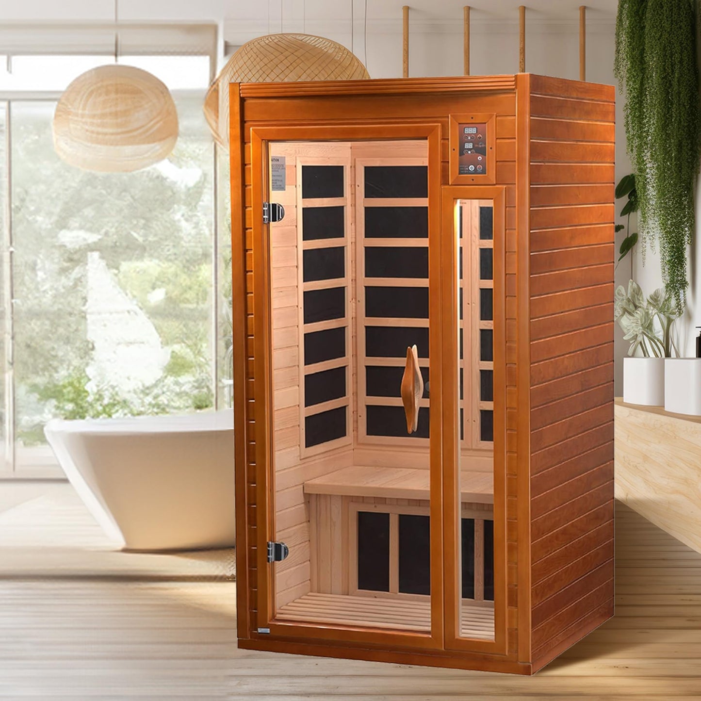 DYNAMIC SAUNAS AMZ-DYN-6106-01 Barcelona 1-2 Person Far Infrared Sauna - Curbside Shipping The Champ Gear