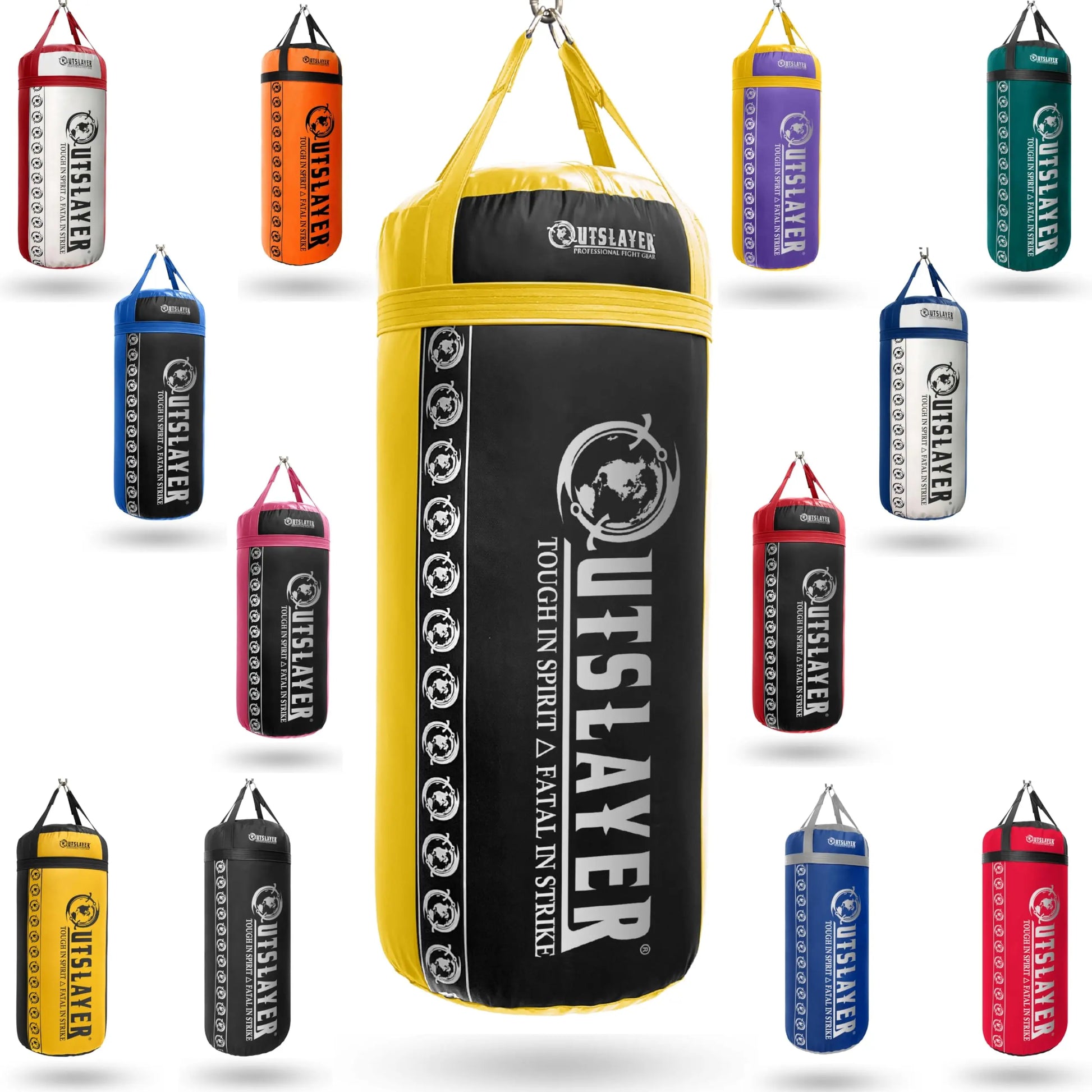 OutSlayer New XXL 150 LB Heavy Boxing Punching Bag - Mixed Martial Arts, Muay Thai, Kickboxing, MMA - Soft Filled/Unfilled The Champ Gear