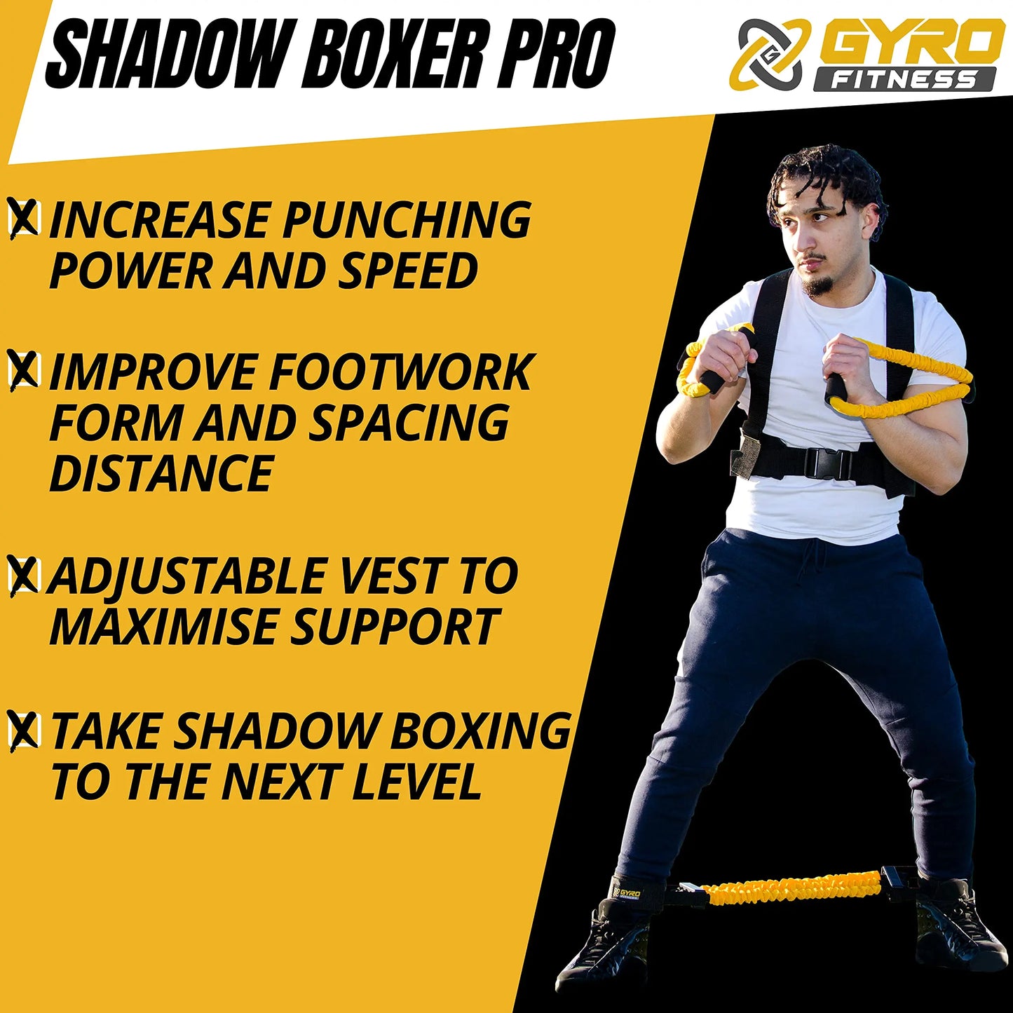 GYRO FITNESS | Shadow Boxer Pro | Boxing Resistance Bands The Champ Gear