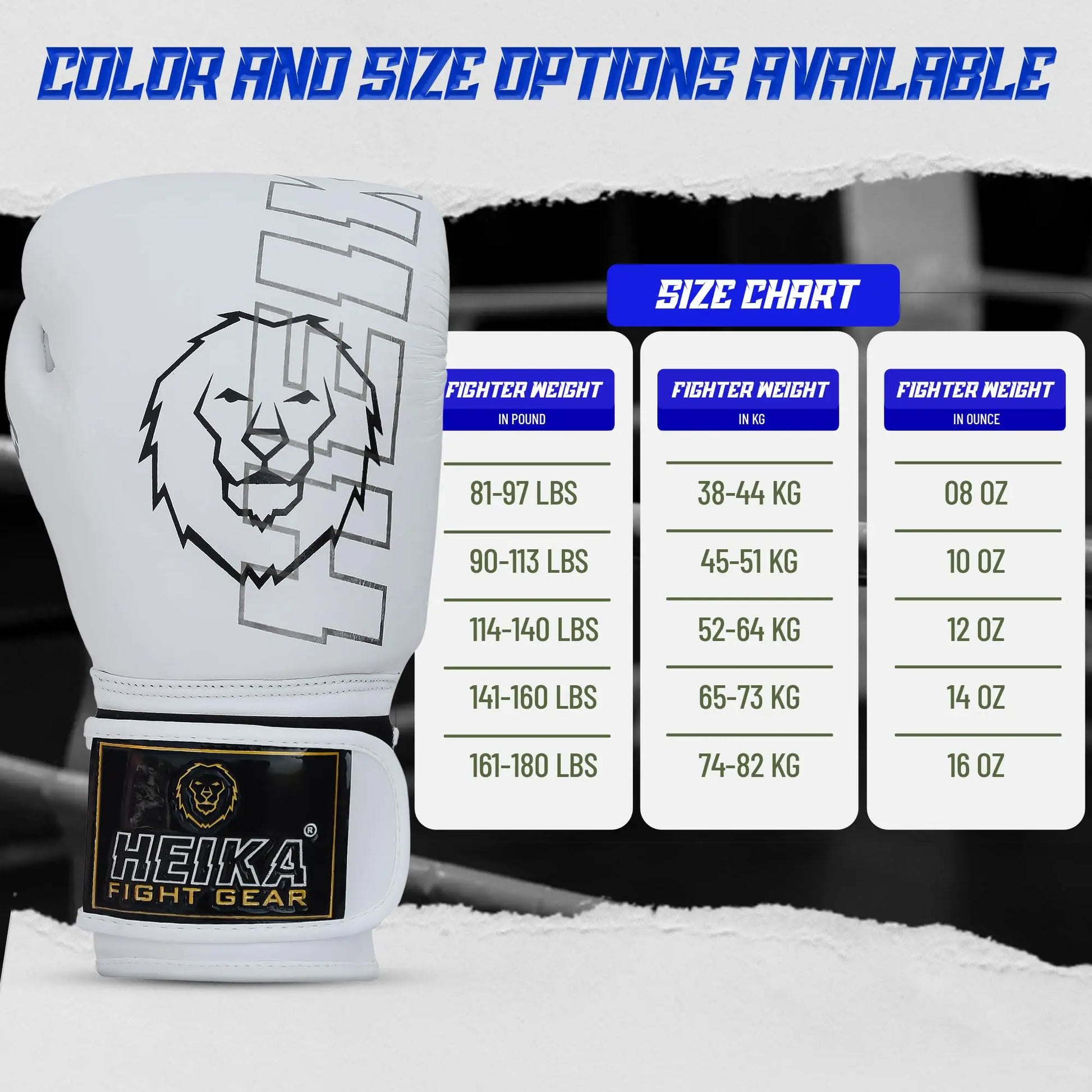 Heika 100% Leather Boxing Gloves - The Champ Gear