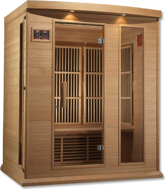 Maxxus 3 Per Low EMF FAR Infrared Carbon Canadian Hemlock Sauna The Champ Gear