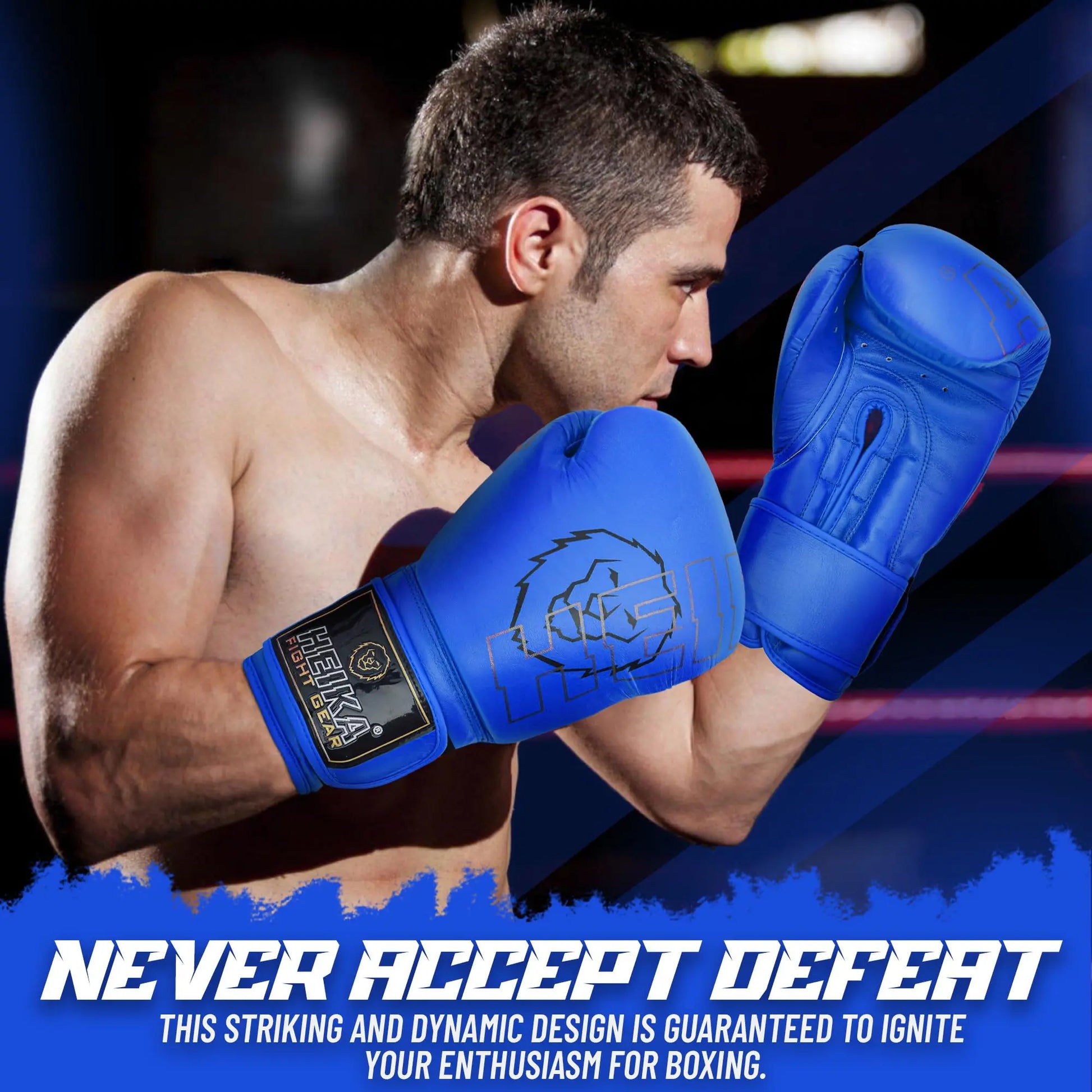 Heika 100% Leather Boxing Gloves - The Champ Gear