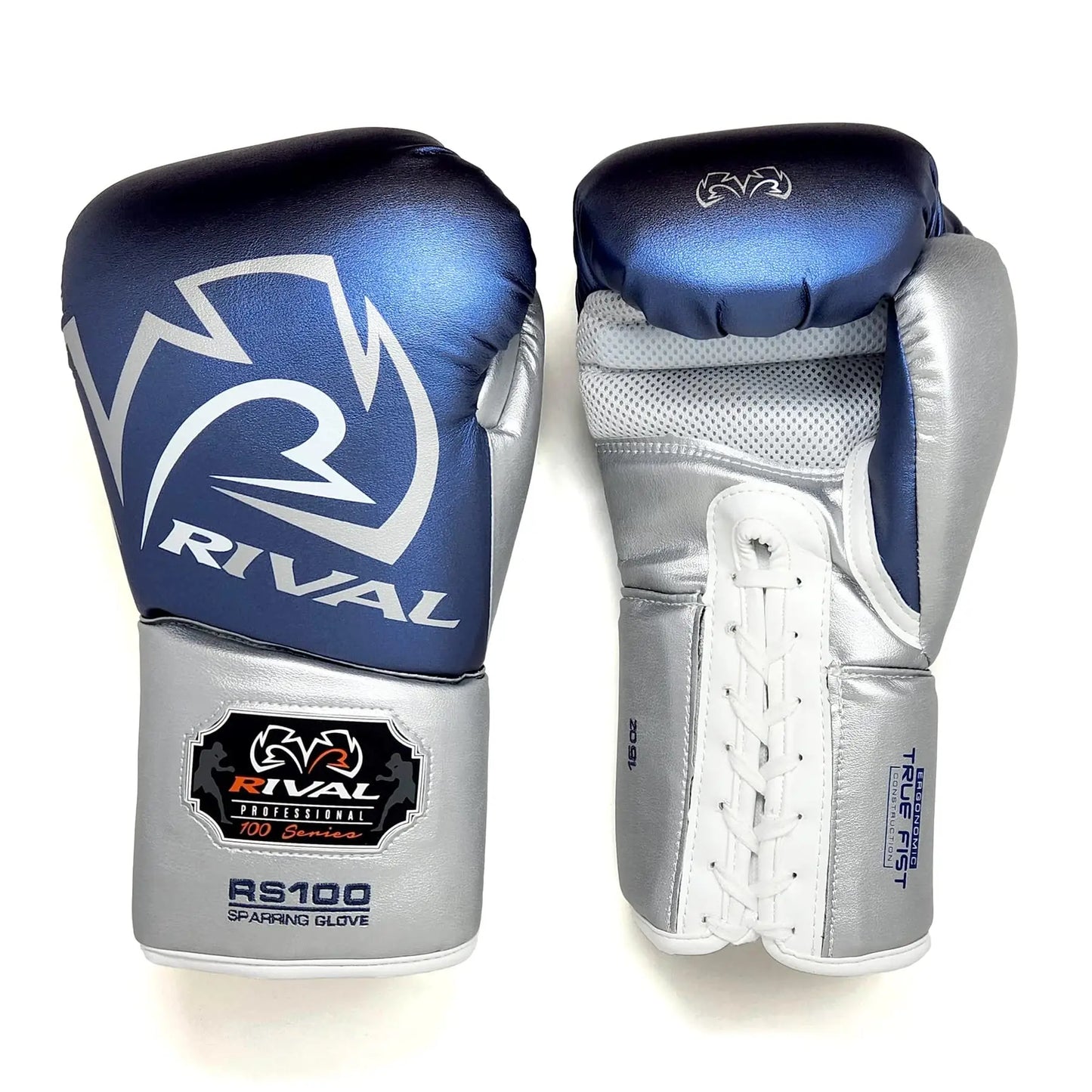 RIVAL Boxing RS100 Professional Lace-Up Sparring Gloves, Handcrafted with Super-Rich Microfiber PU, Ergonomically Designed to Perfectly Fit Your Hand The Champ Gear