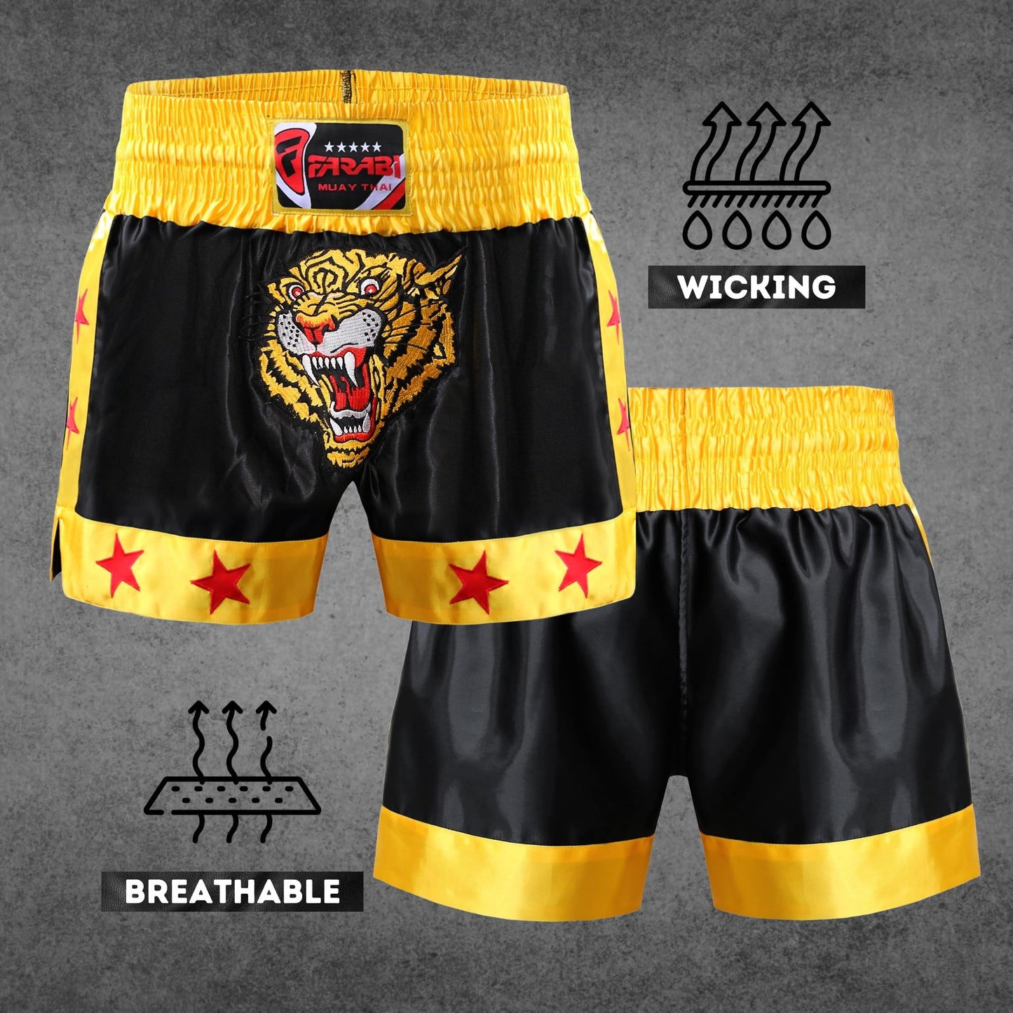 Muay Thai Shorts MMA Boxing Cage Fighting Kick Boxing Tiger Emorided Trunks The Champ Gear