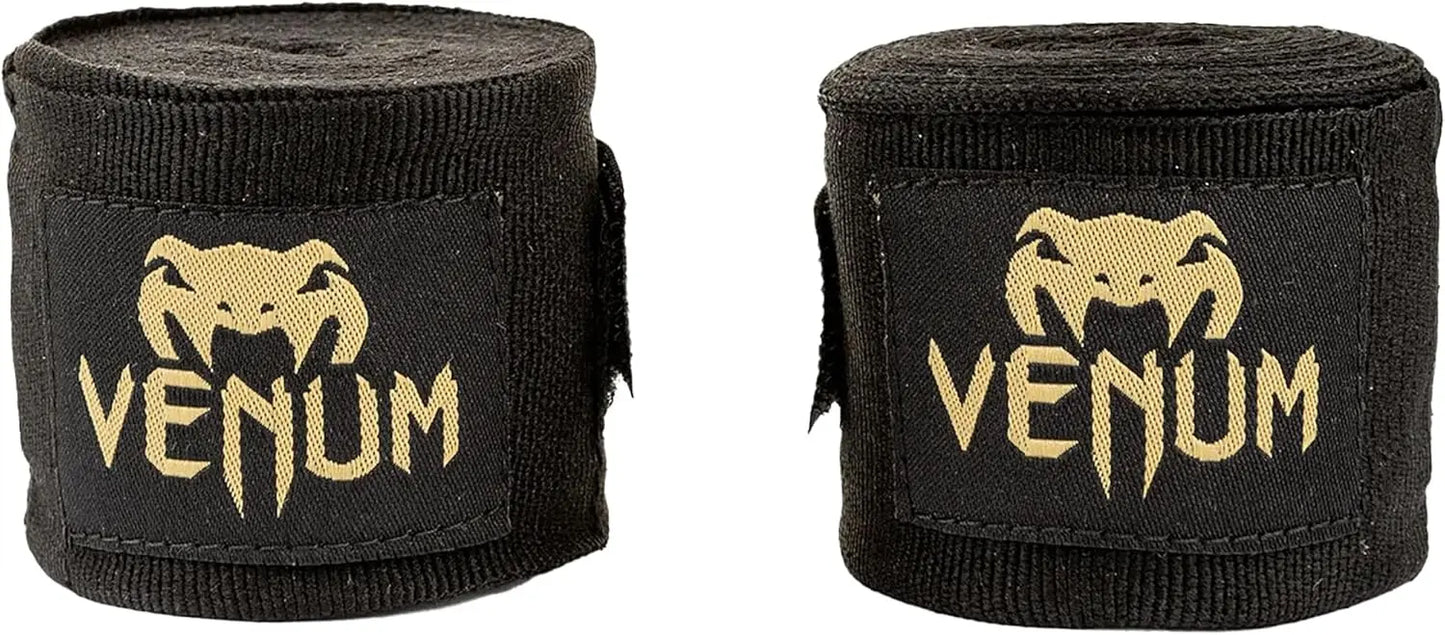 Venum Kontact Boxing Hand Wraps - Black/Gold, 180 in The Champ Gear