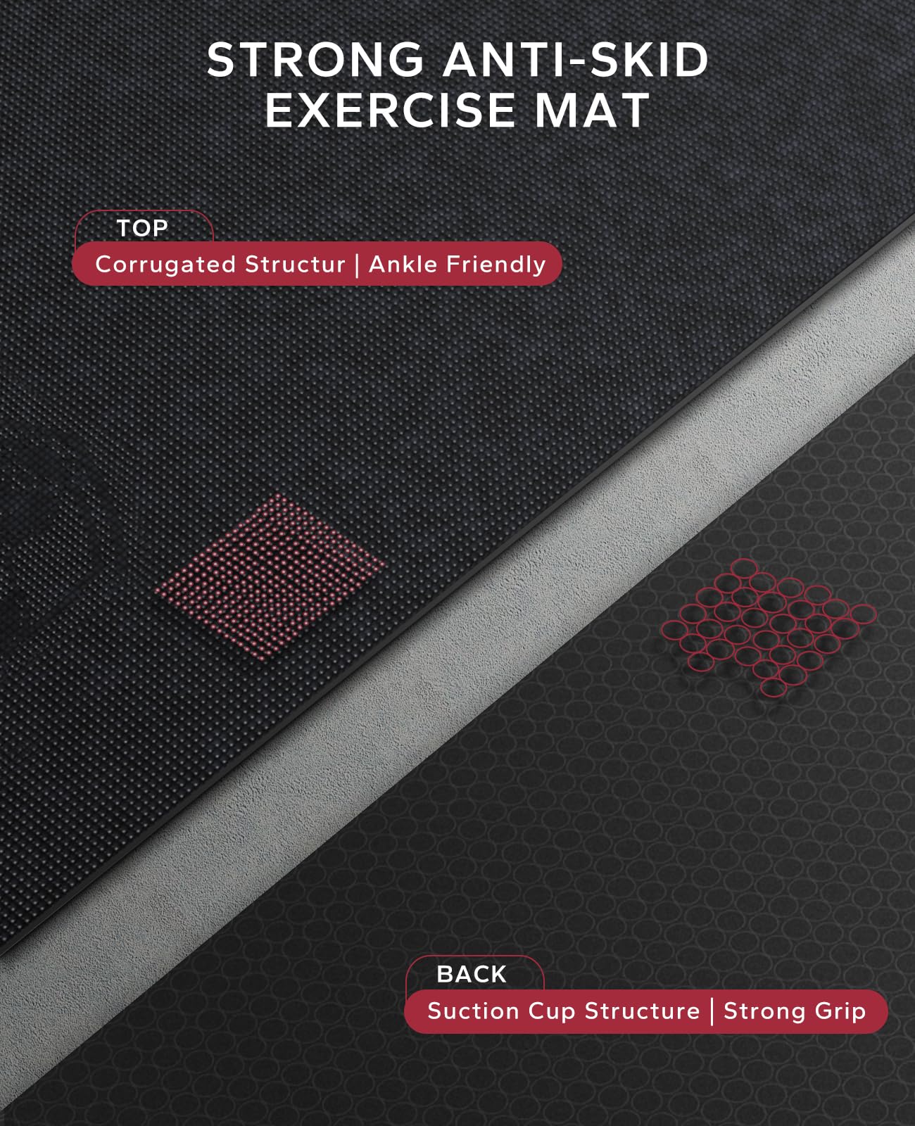 HAPBEAR Extra Large Exercise Mat - 6'x4'x8mm(1/3 inch), Shoes-Friendly, Non-Slip, Ultra Durable, Thick Workout Mats for Home Gym Flooring Cardio, Yoga Mats for Fitness, High-Density Exercise Mat… The Champ Gear