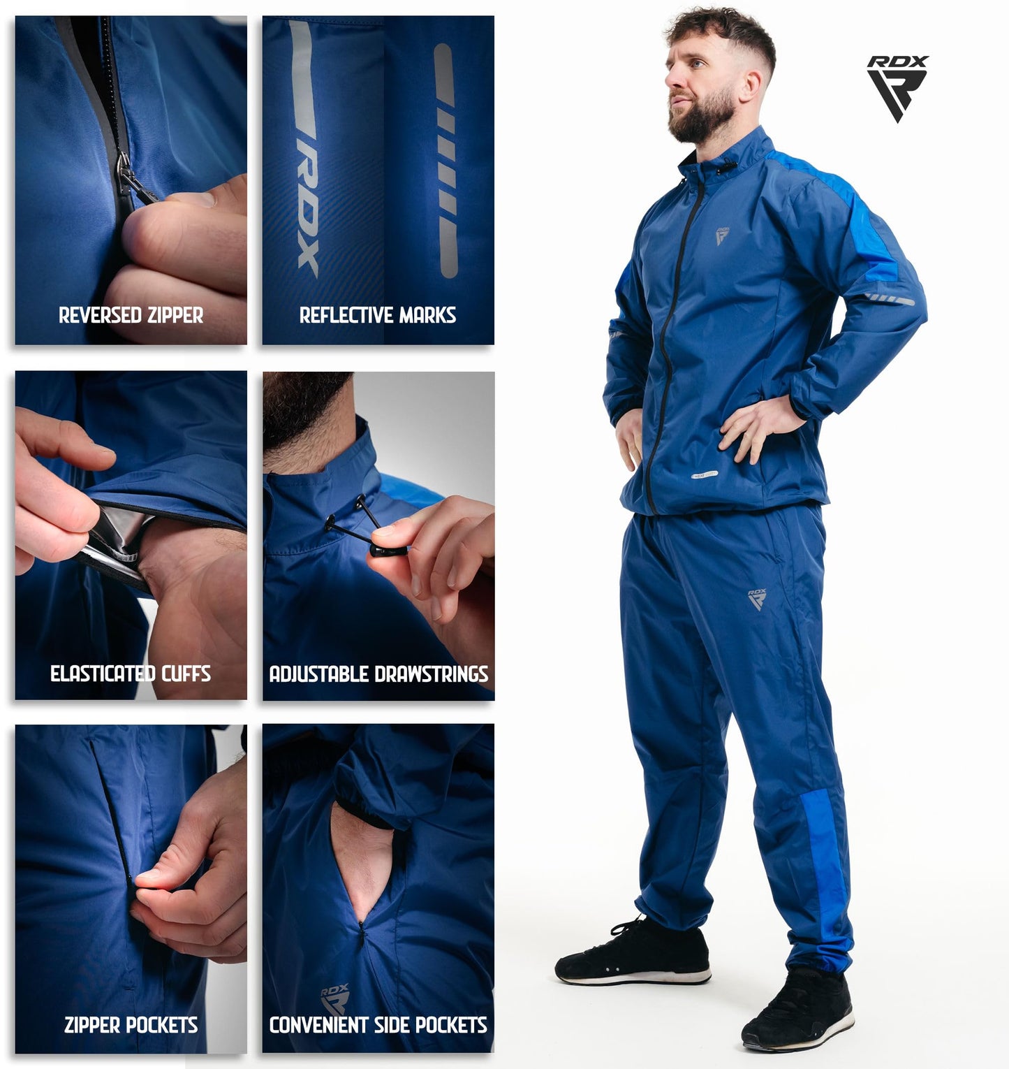 RDX Sauna Suit Weight Loss, Full Body Heat Sweat Suit, REACH OEKO TEX 100 CERTIFIED, Anti Rip Long Sleeves Tracksuit Boxing The Champ Gear