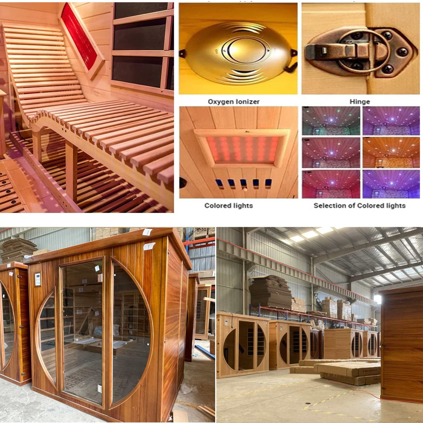 Far Infrared Wooden Sauna Room, Luxurious Canadian Red Cedar Sauna with 2 Oversize Recliners, 3400 W Low EMF The Champ Gear