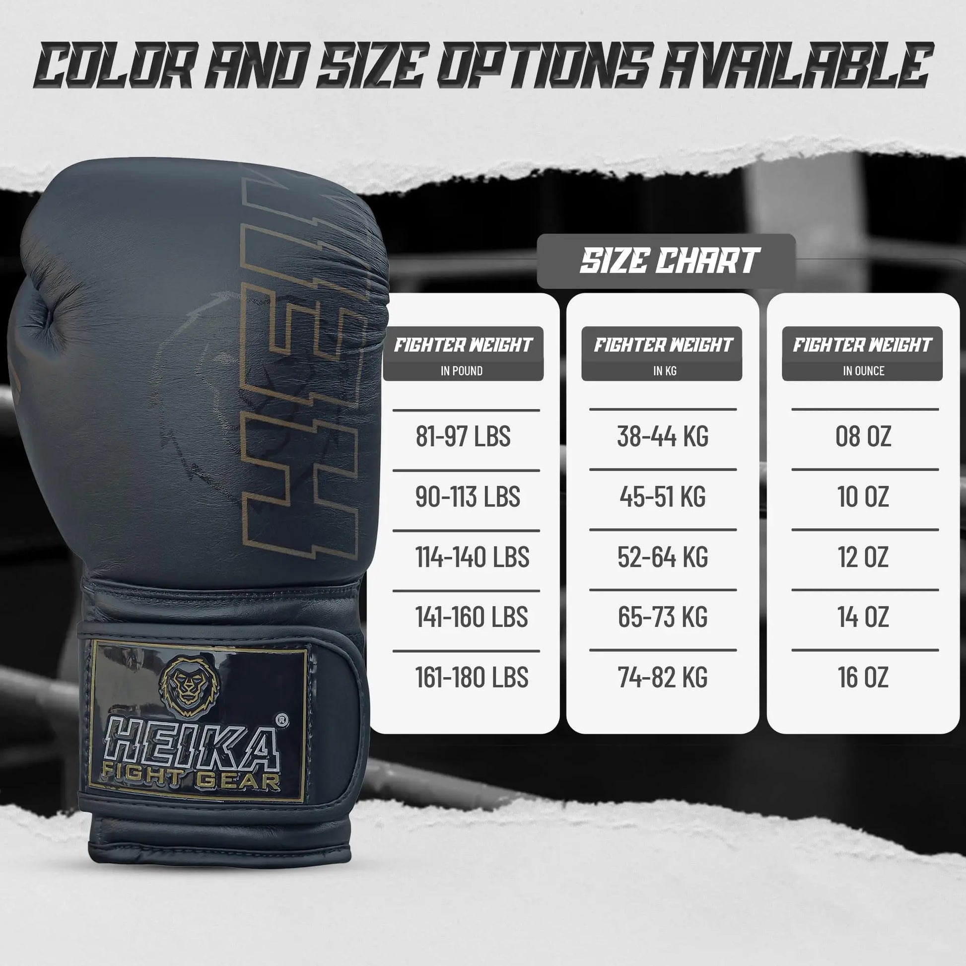 Heika 100% Leather Boxing Gloves - The Champ Gear