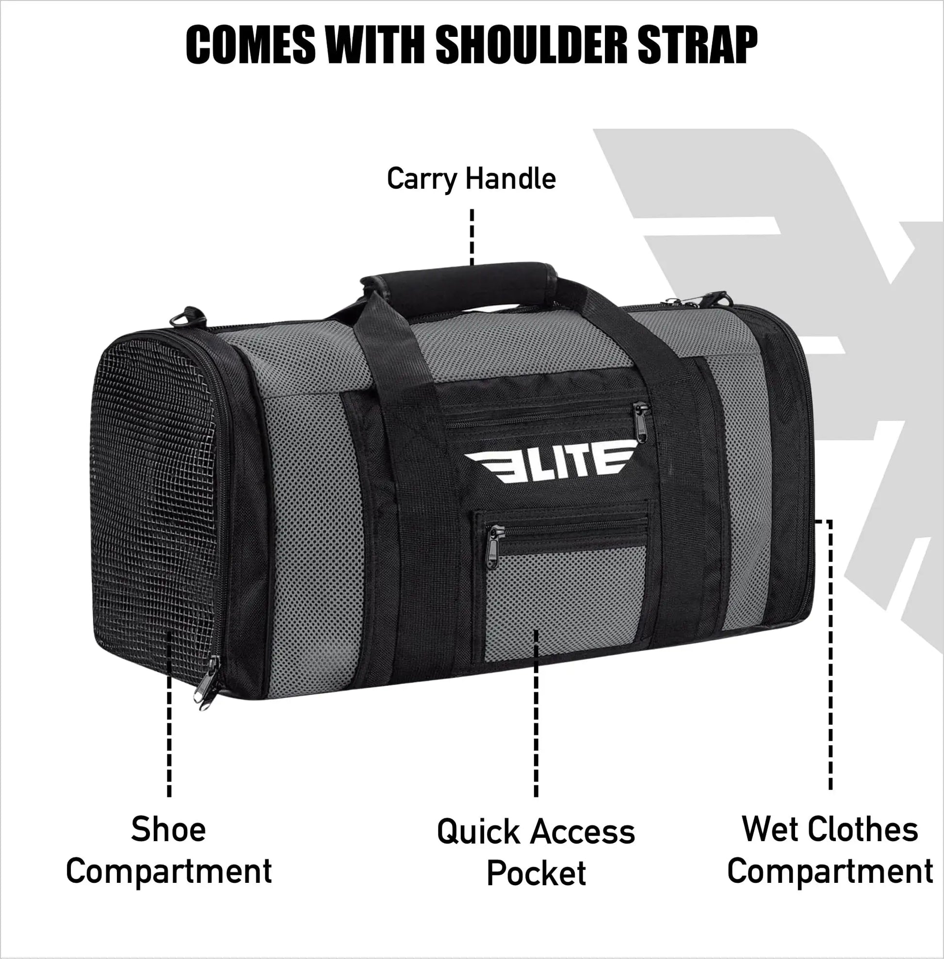 Elite Sports Boxing Gym Duffle Bag for MMA, BJJ, Jiu Jitsu gear,Duffel Athletic Gym Boxing Bag The Champ Gear