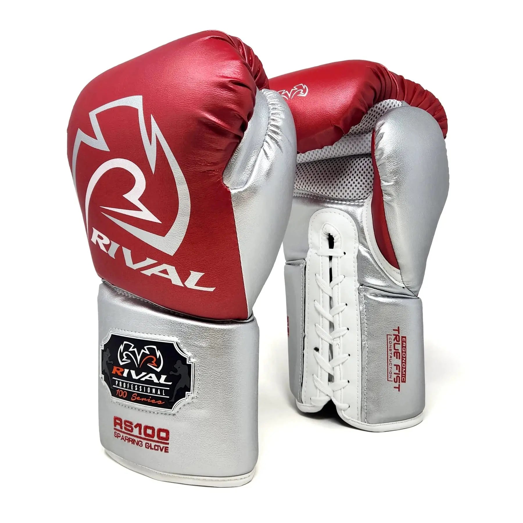 RIVAL Boxing RS100 Professional Lace-Up Sparring Gloves, Handcrafted with Super-Rich Microfiber PU, Ergonomically Designed to Perfectly Fit Your Hand The Champ Gear