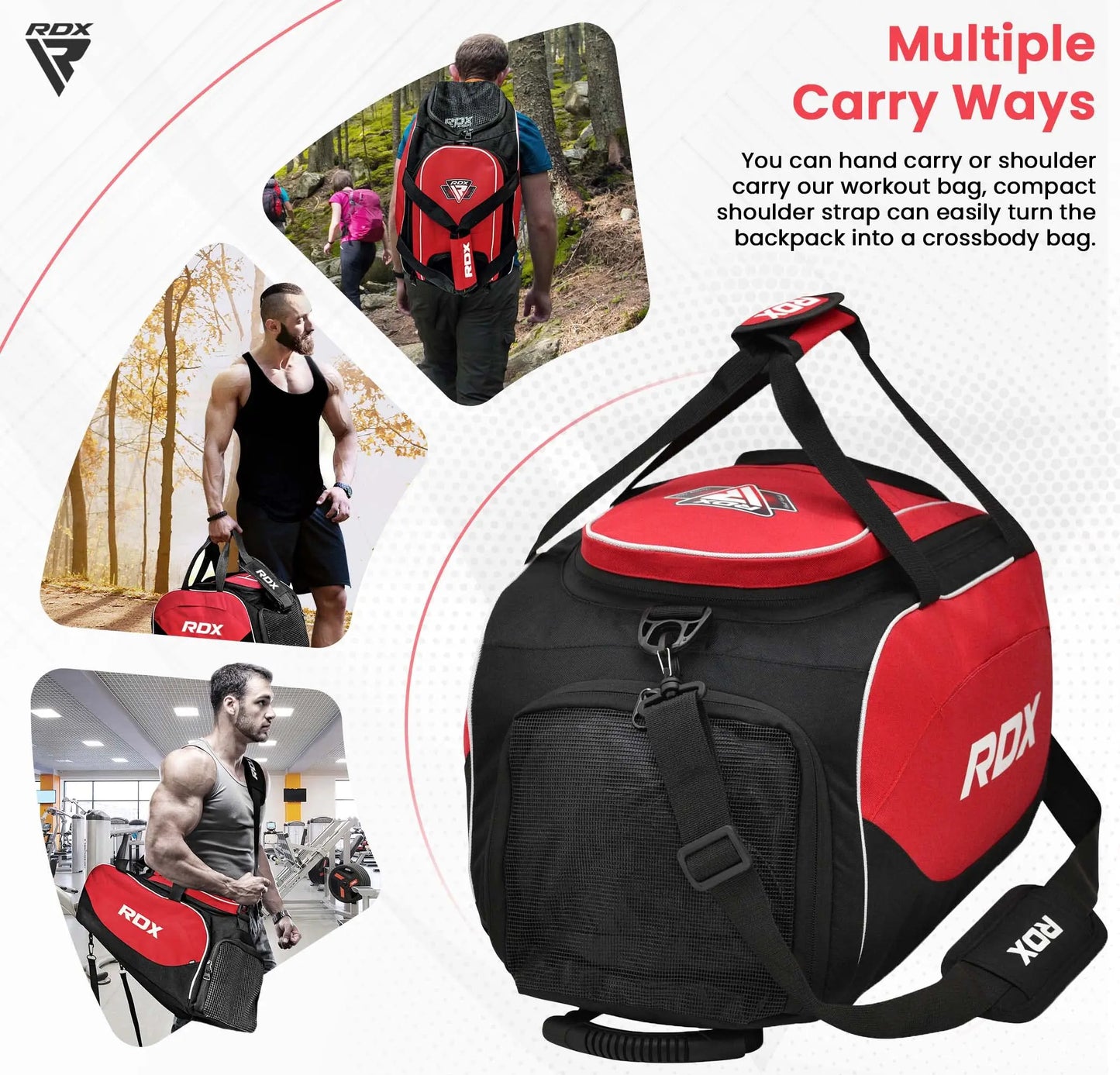 RDX Gym Holdall Gear Bag Duffle Gear Kit Sports MMA Gymsacks - The Champ Gear