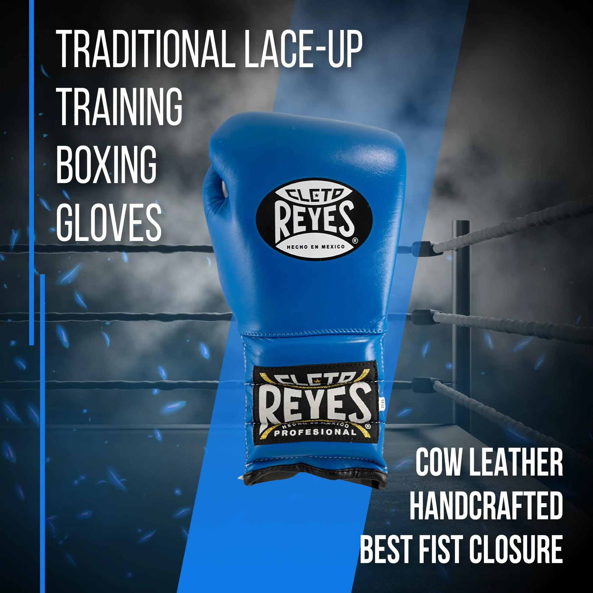 CLETO REYES Traditional Professional Boxing Gloves with Laces for Training, Sparring and Heavy Punching Bags for Men and Women, MMA, Kickboxing, Muay Thai The Champ Gear