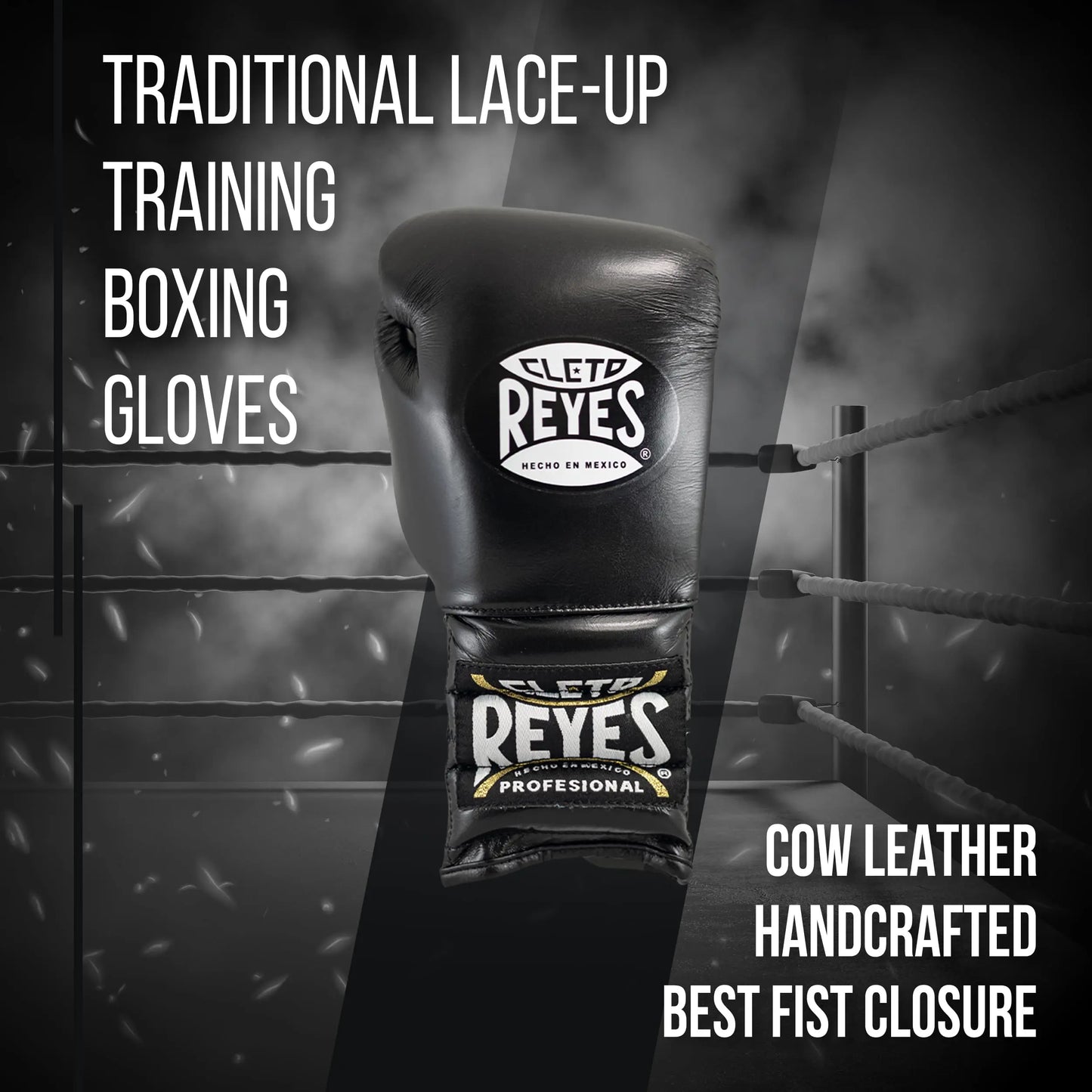 CLETO REYES Traditional Professional Boxing Gloves with Laces for Training, Sparring and Heavy Punching Bags for Men and Women, MMA, Kickboxing, Muay Thai The Champ Gear