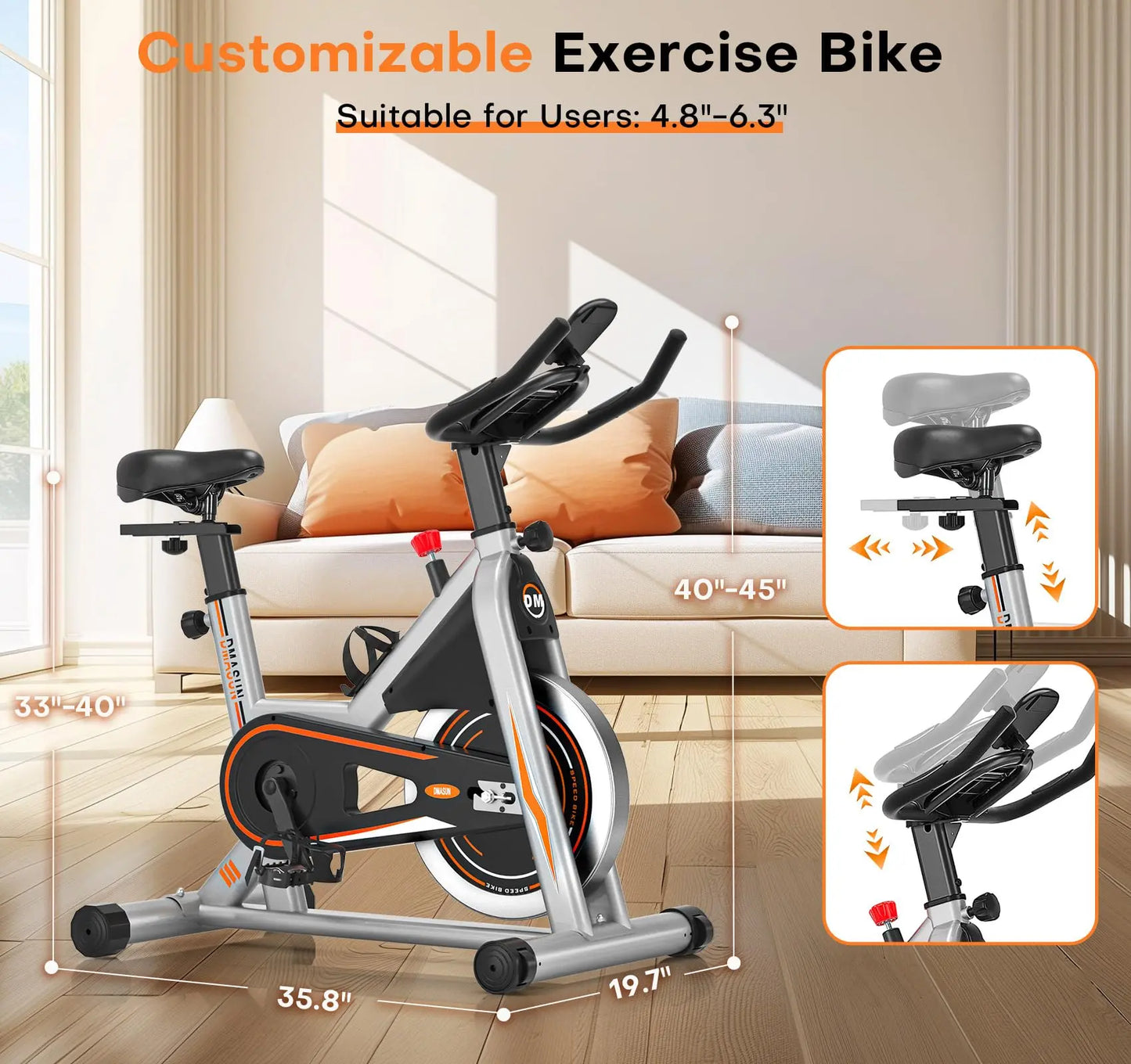 DMASUN Magnetic Resistance Exercise Bike - The Champ Gear