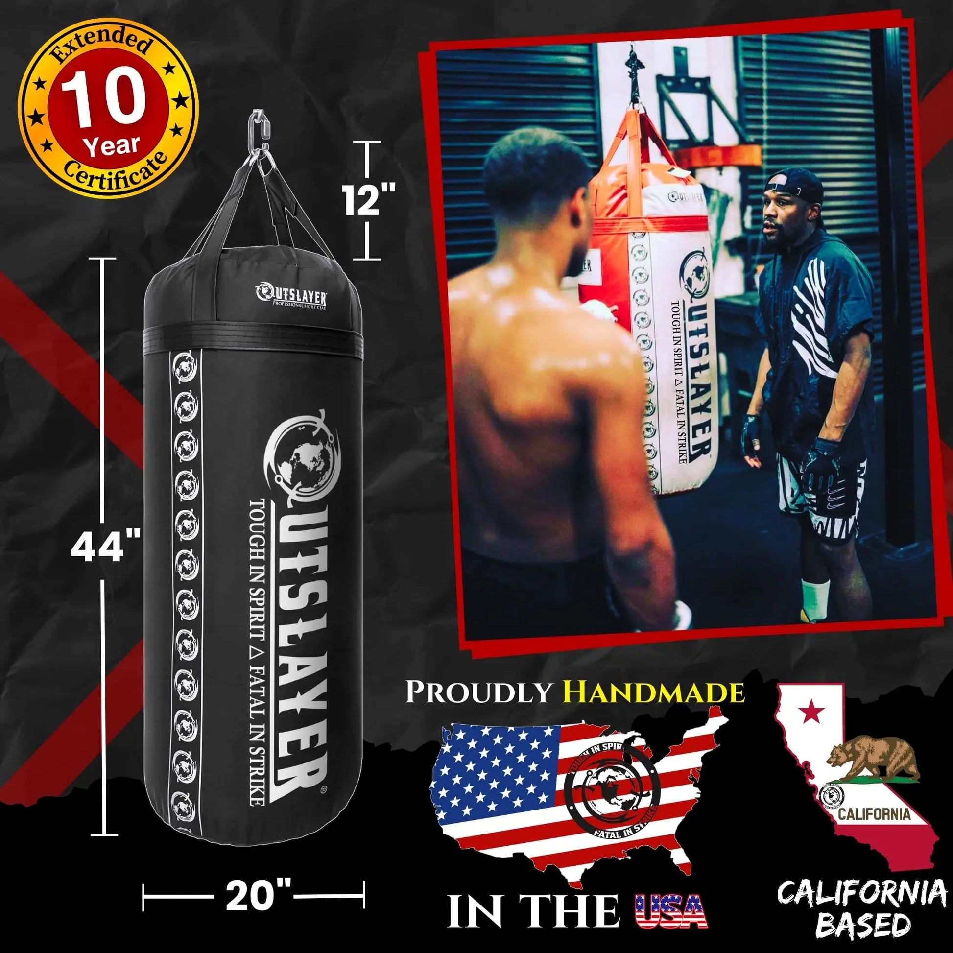 OutSlayer New XXL 150 LB Heavy Boxing Punching Bag - Mixed Martial Arts, Muay Thai, Kickboxing, MMA - Soft Filled/Unfilled The Champ Gear