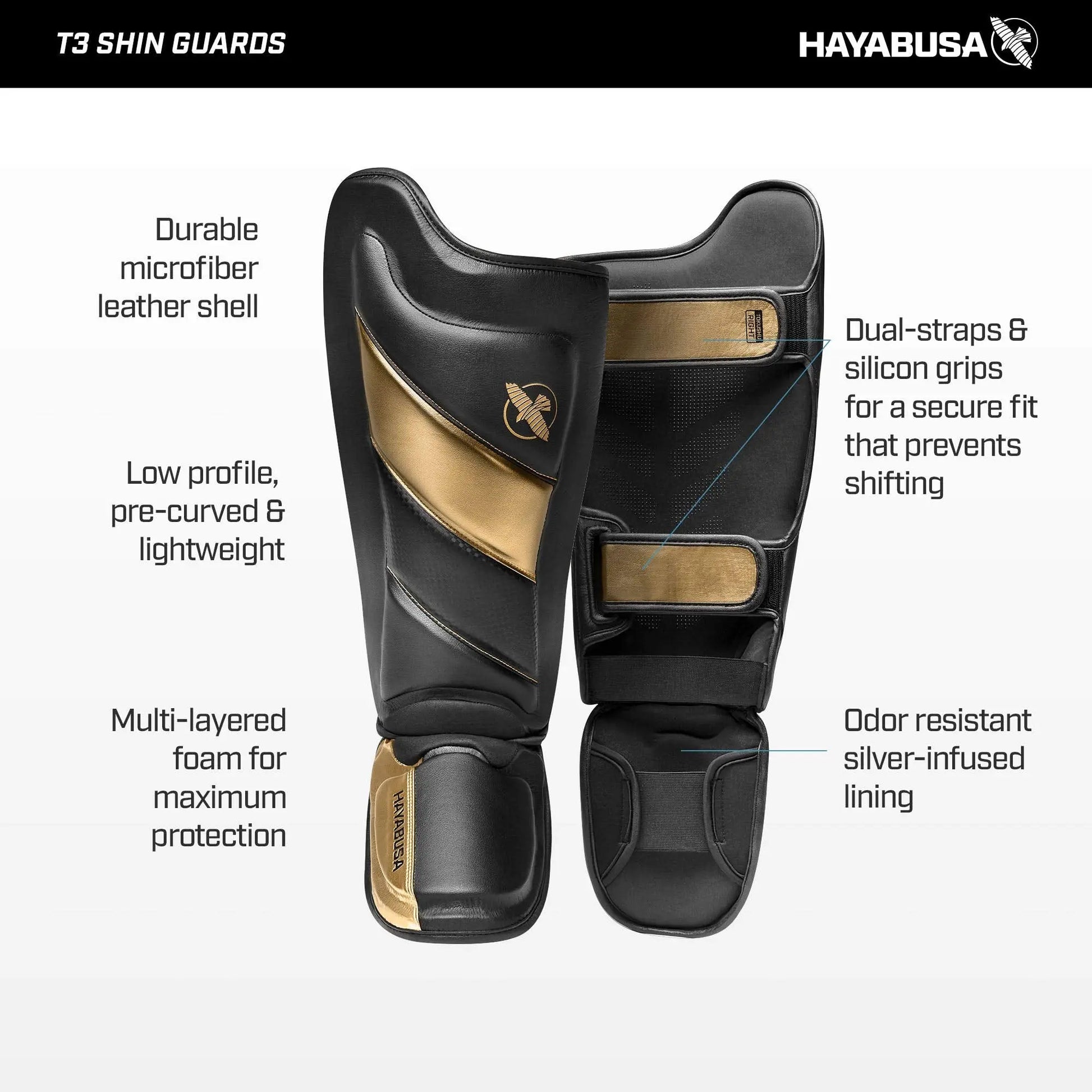 Hayabusa T3 Striking Shinguards - The Champ Gear