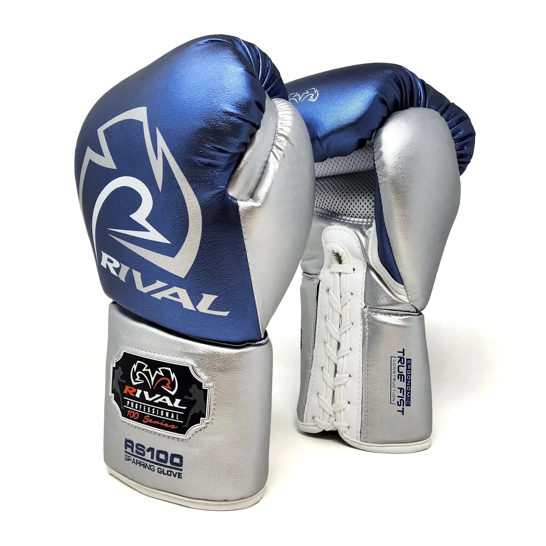 RIVAL Boxing RS100 Professional Lace-Up Sparring Gloves, Handcrafted with Super-Rich Microfiber PU, Ergonomically Designed to Perfectly Fit Your Hand The Champ Gear