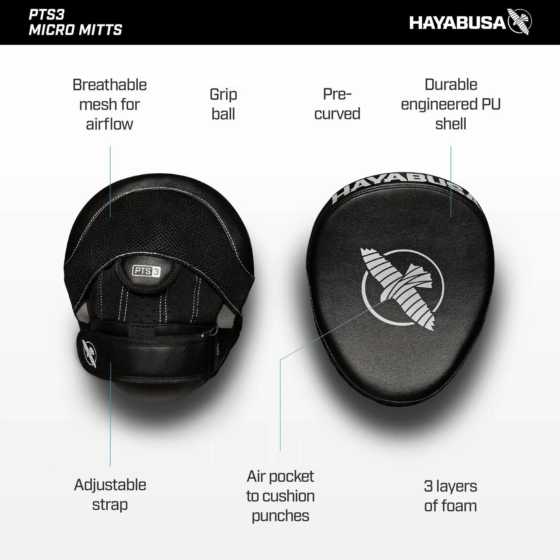 Hayabusa PTS 3 Focus Mitts - The Champ Gear