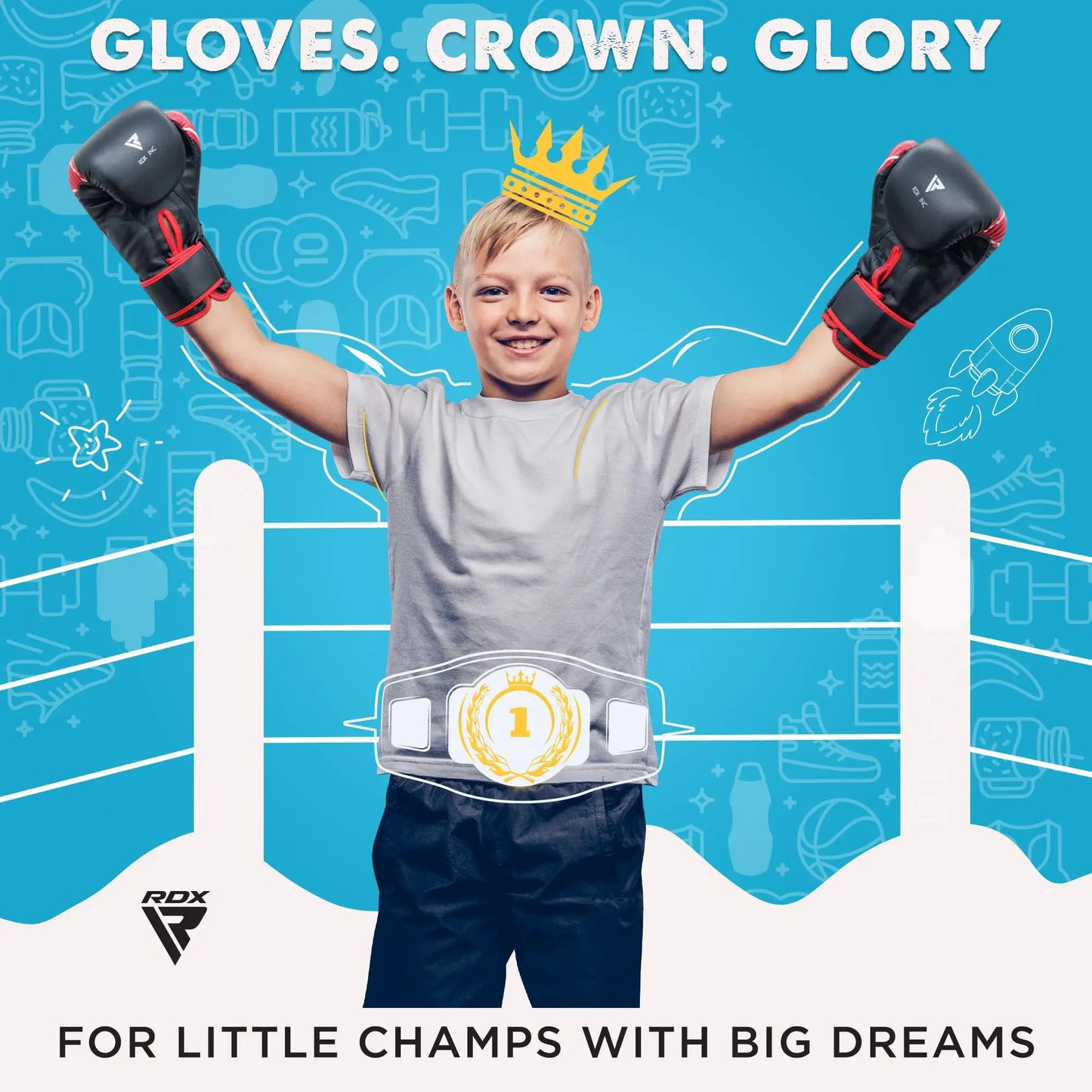 RDX | Kids Boxing Gloves 6oz 4oz Junior - The Champ Gear