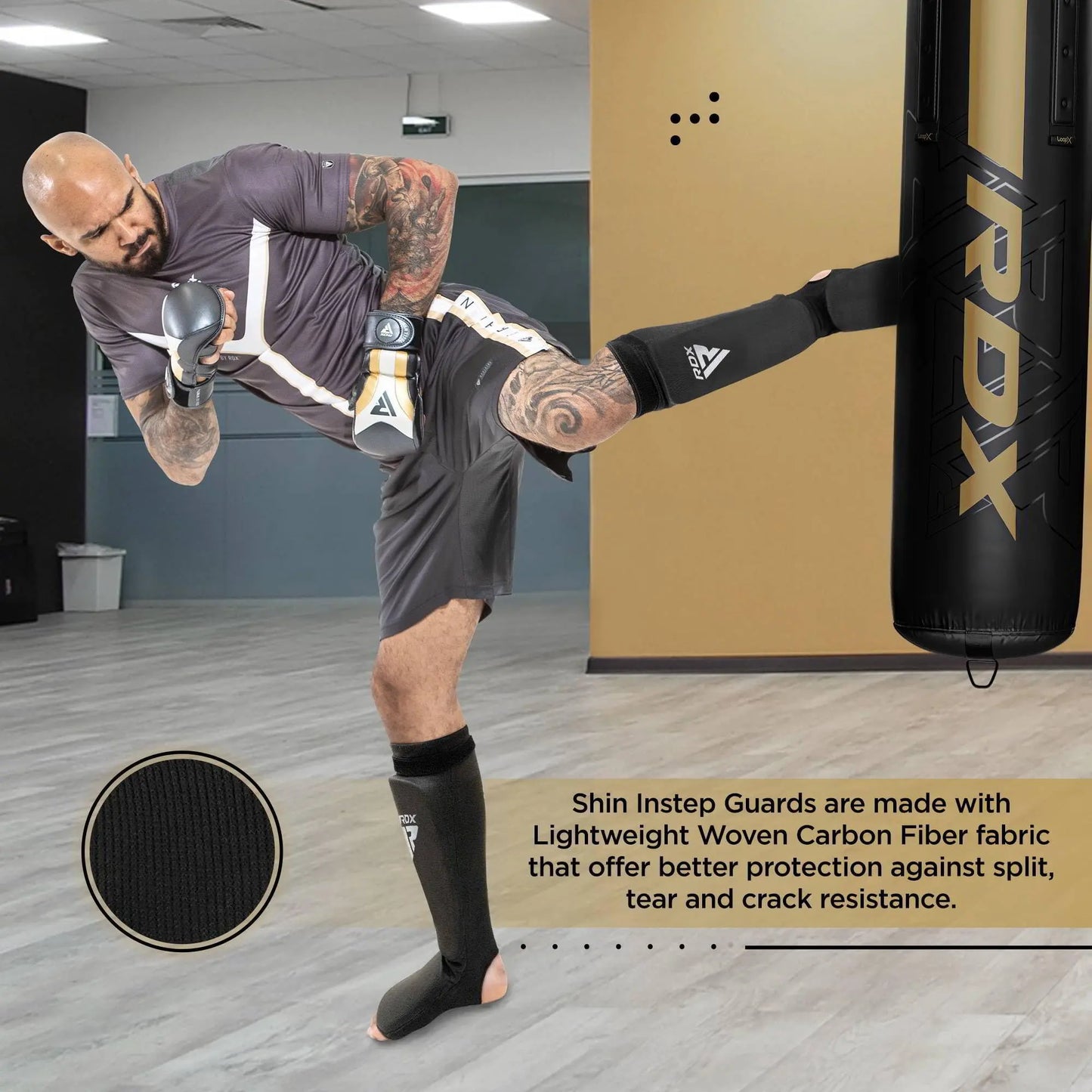 RDX Shin Guards – SATRA Approved, Kickboxing, MMA, Muay Thai, Boxing, Taekwondo – Padded Protection for Men & Women - The Champ Gear