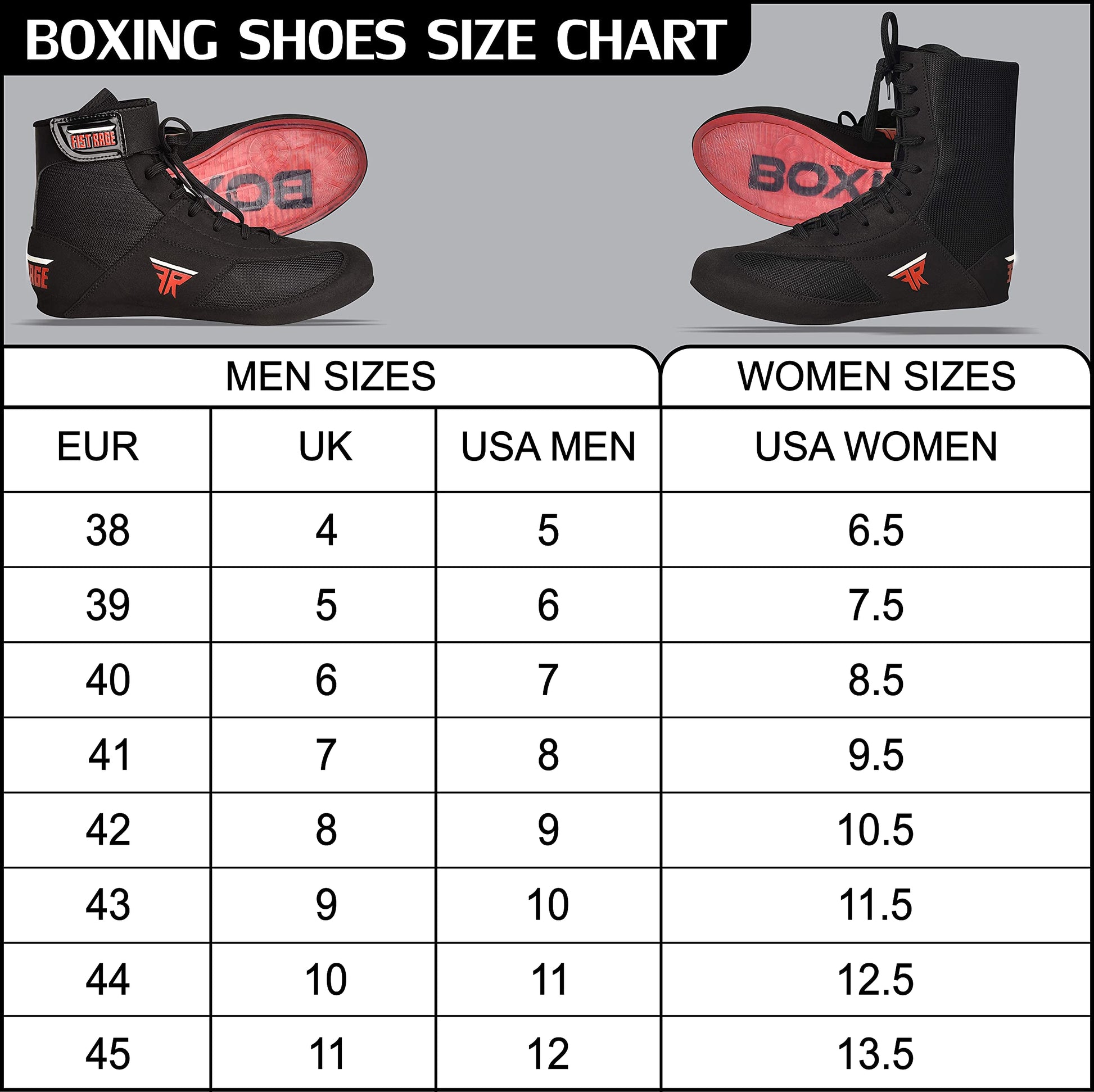 FISTRAGE Leather Kick Boxing Shoes Fighting Sports Master Training Mesh Unisex Pro Men's and Youth Genuine Boot Light Weight | Black Color Boxing Shoes for Adults The Champ Gear