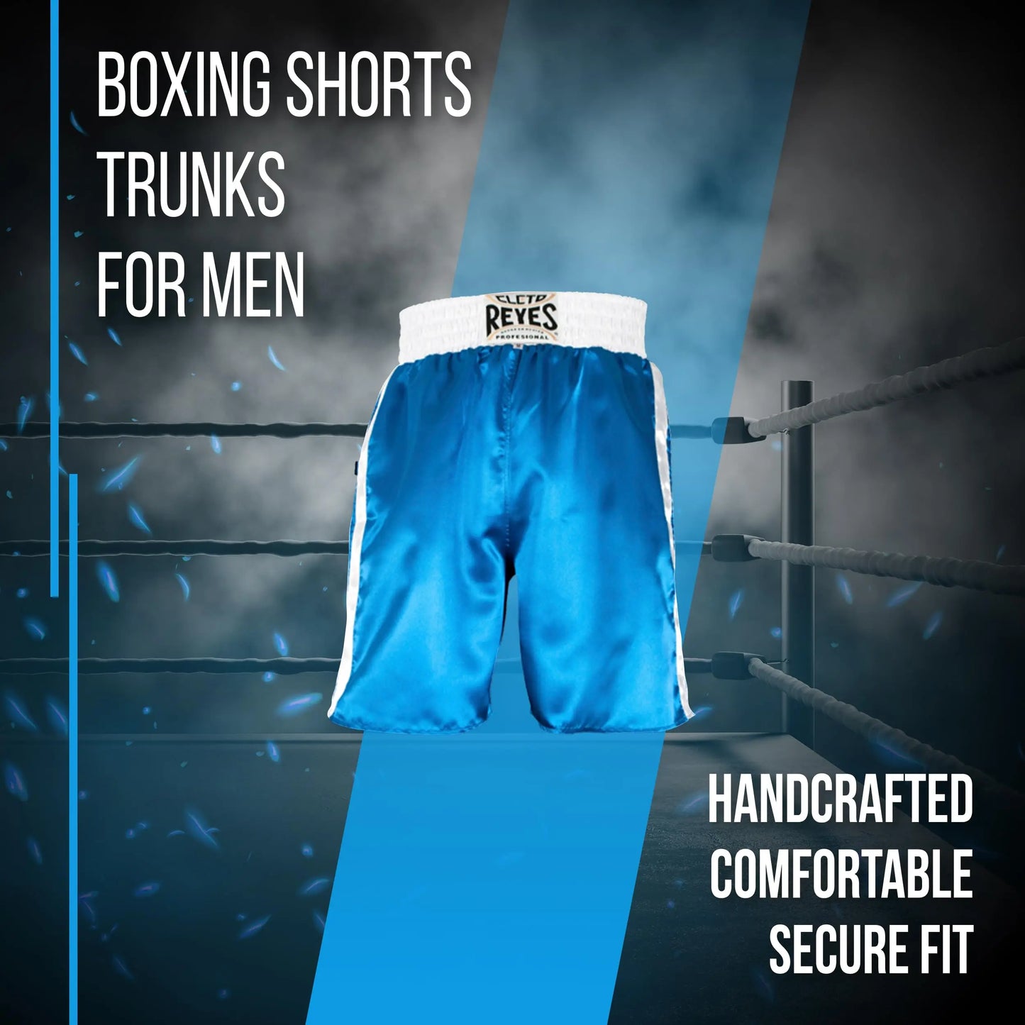 CLETO REYES Boxing Shorts Trunks for Men, Training Uniform, Professional Competition Fitness Clothes, Fight Apparel, Satin The Champ Gear