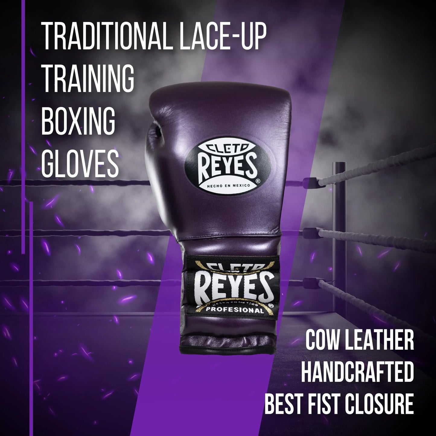 CLETO REYES Traditional Professional Boxing Gloves with Laces for Training, Sparring and Heavy Punching Bags for Men and Women, MMA, Kickboxing, Muay Thai The Champ Gear