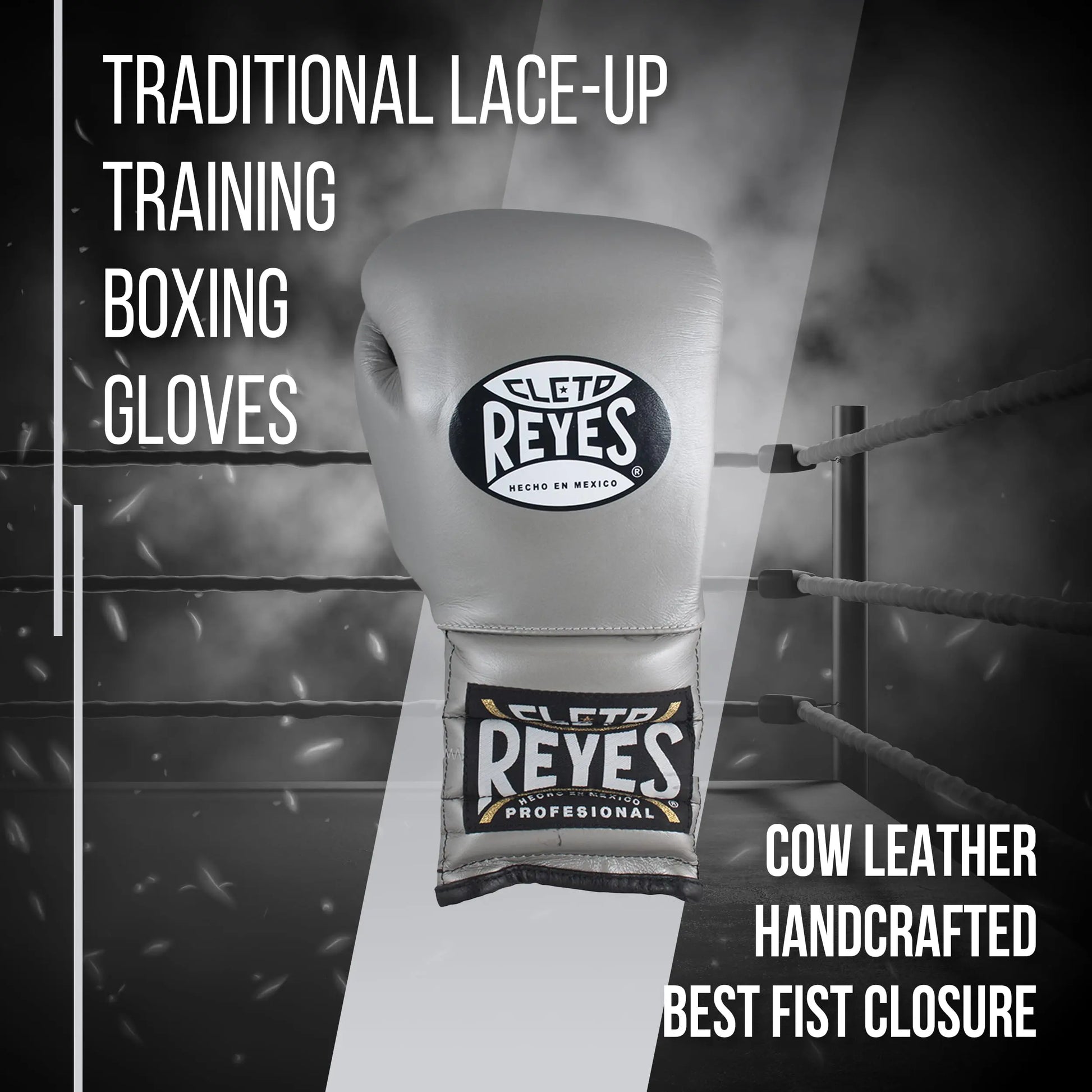 CLETO REYES Traditional Professional Boxing Gloves with Laces for Training, Sparring and Heavy Punching Bags for Men and Women, MMA, Kickboxing, Muay Thai The Champ Gear