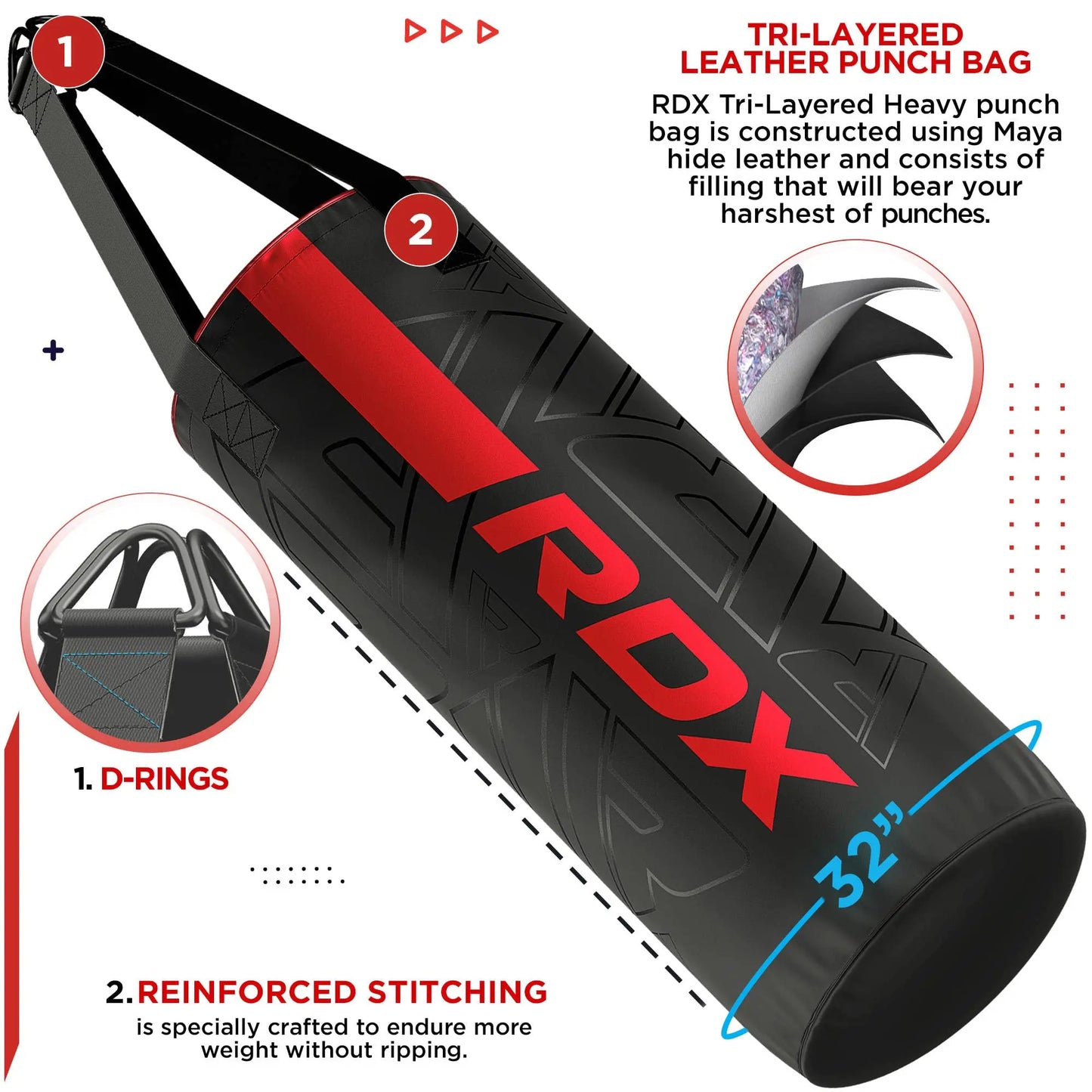 RDX Kids Punching Bag Set - 2FT with Gloves, Home Gym Training - The Champ Gear