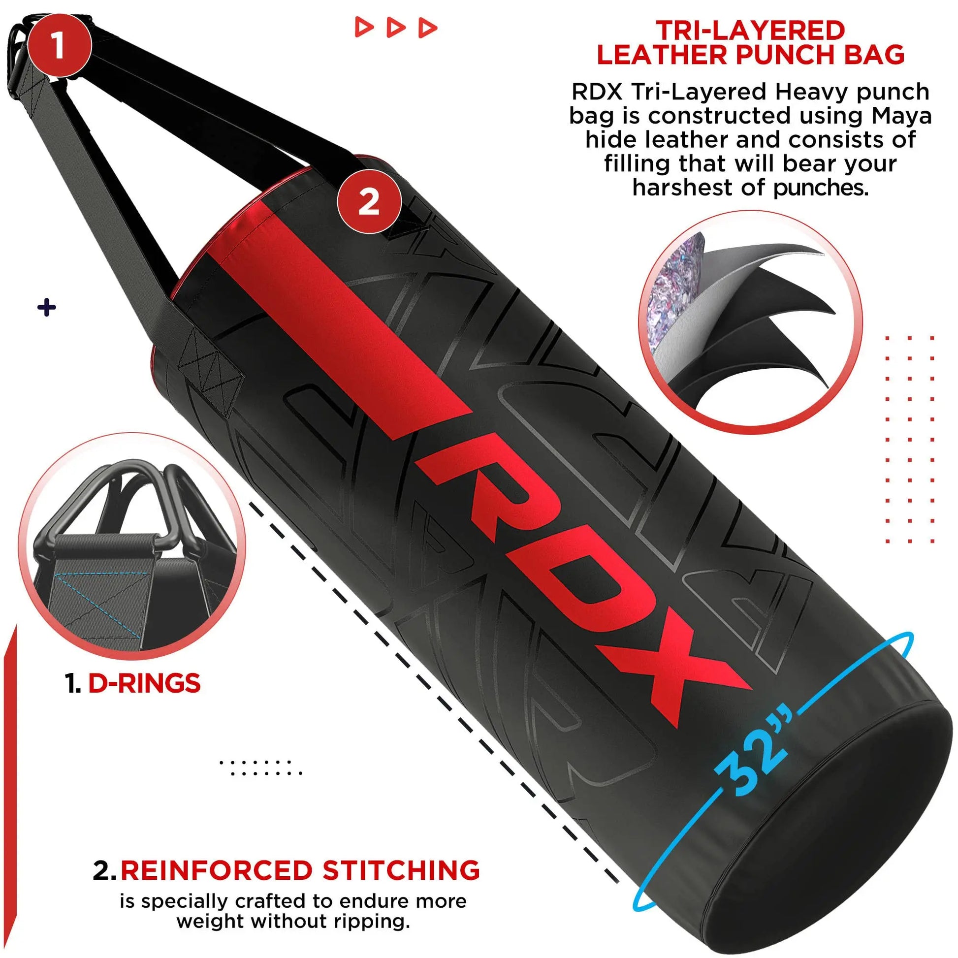 RDX Kids Punching Bag Set - 2FT with Gloves, Home Gym Training - The Champ Gear