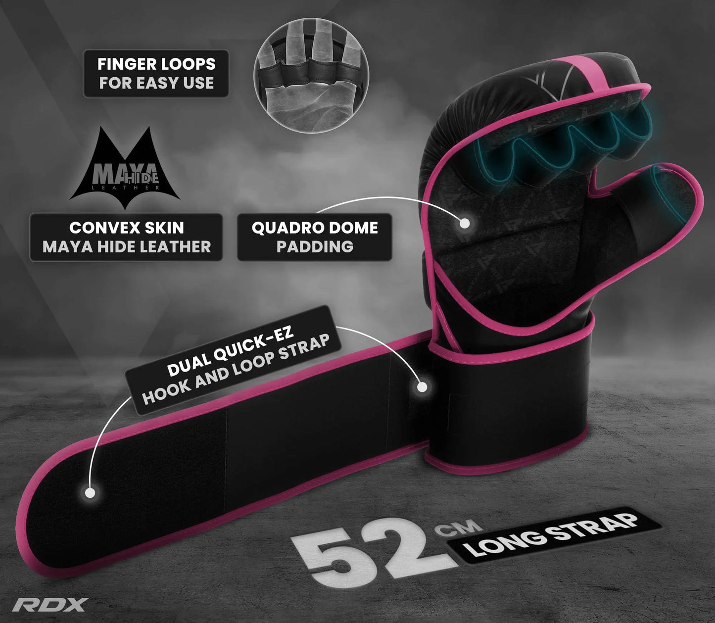 RDX MMA Hybrid Gloves – Open Palm, Maya Hide Leather - The Champ Gear