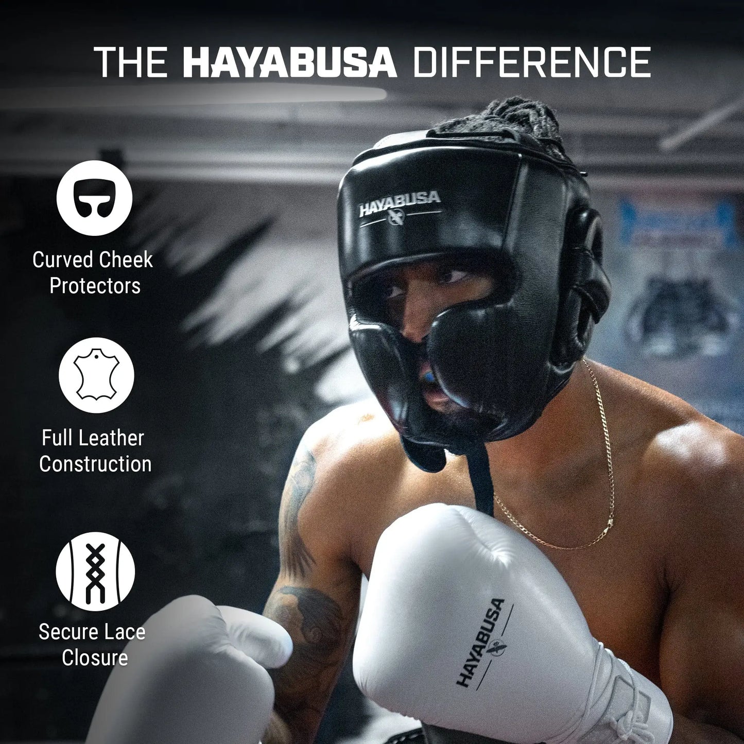 Hayabusa Pro Traditional Leather Boxing Headgear - The Champ Gear