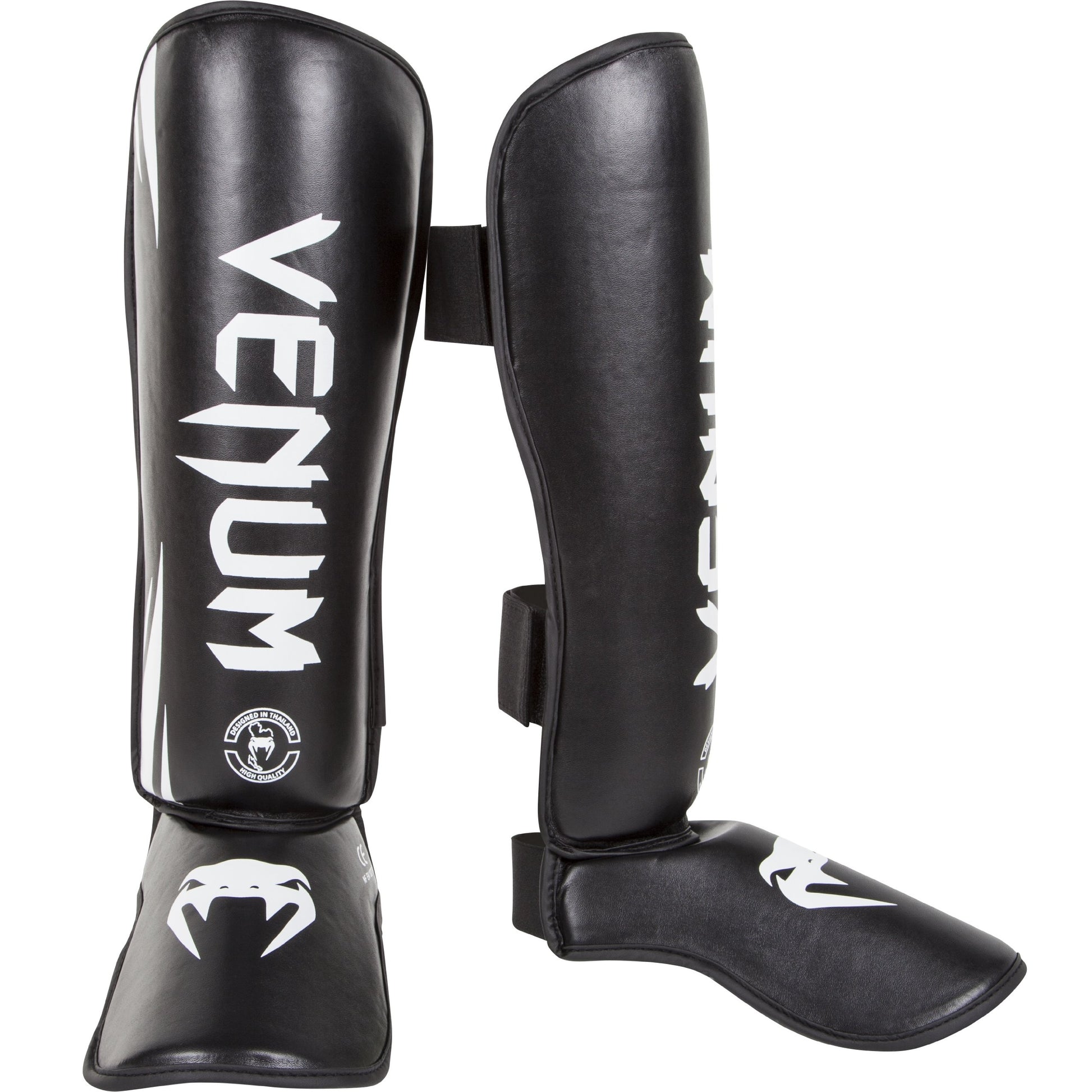 Venum 0773-L Challenger Standup Shinguards, Black The Champ Gear