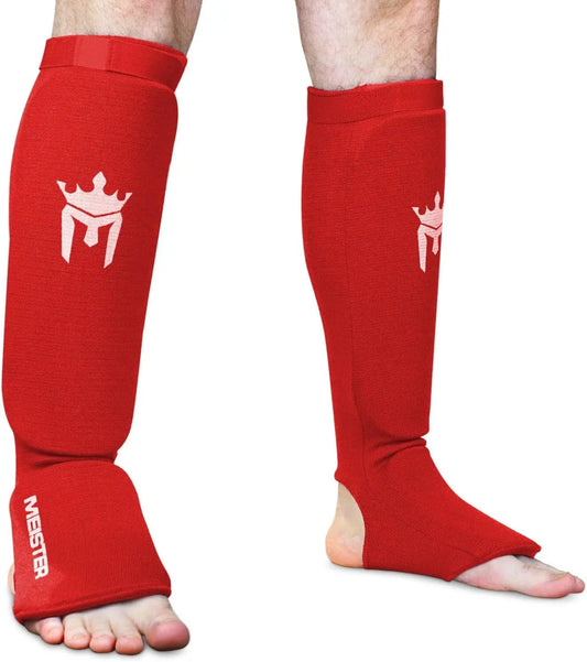 MMA Elastic Cloth Shin & Instep Padded Guards (Pair)