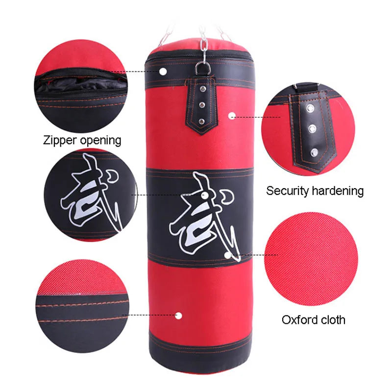 Punch Sandbag Durable Boxing Heavy Punch Bag With Metal Chain Hook Carabiner Fitness Training Hook Kick Fight Karate Taekwondo - The Champ Gear