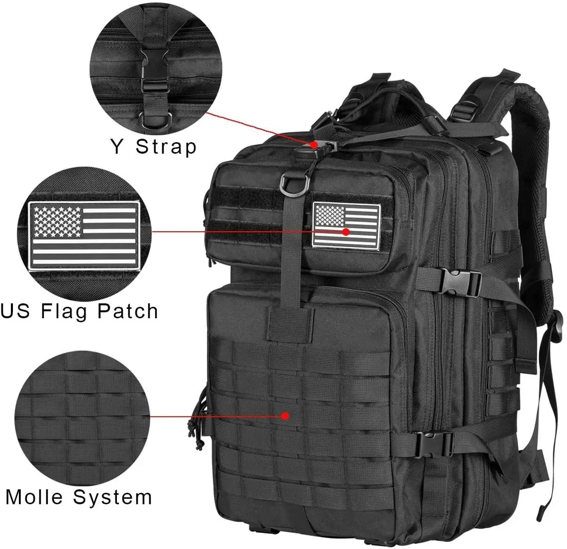 QT&QY 30/45L Man Tactical Backpacks HkingTraveling Bags Survival Outdoor 3P Assault Pack EDC Molle Pack For Trekking Hunting Bag - The Champ Gear