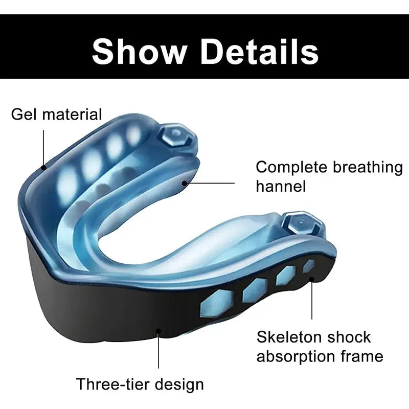 1PC Gel Max Mouth Guard Professional Sport Mouthguard Soft Mouthpiece Protect Braces for Football Boxing MMA All Contact Sport - The Champ Gear