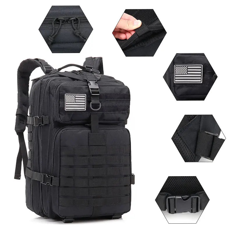 QT&QY 30/45L Man Tactical Backpacks HkingTraveling Bags Survival Outdoor 3P Assault Pack EDC Molle Pack For Trekking Hunting Bag - The Champ Gear