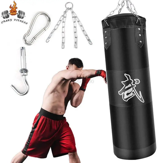 Punch Sandbag Durable Boxing Heavy Punch Bag With Metal Chain Hook Carabiner Fitness Training Hook Kick Fight Karate Taekwondo - The Champ Gear