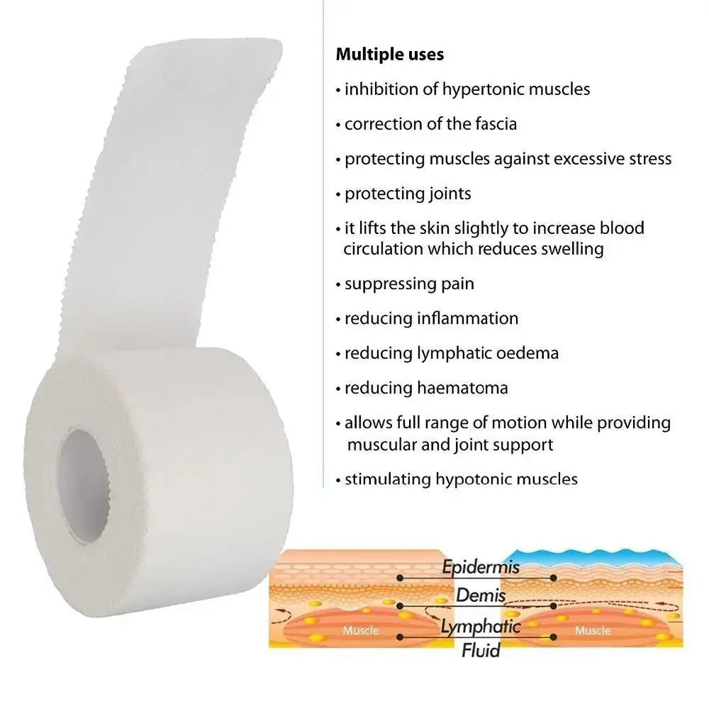 2.5/3.8/5cm 9.1Meters Sport Athletic Waterproof Cotton White Boxing Adhesive Tape Strain Injury Support Sport Binding Bandage - The Champ Gear