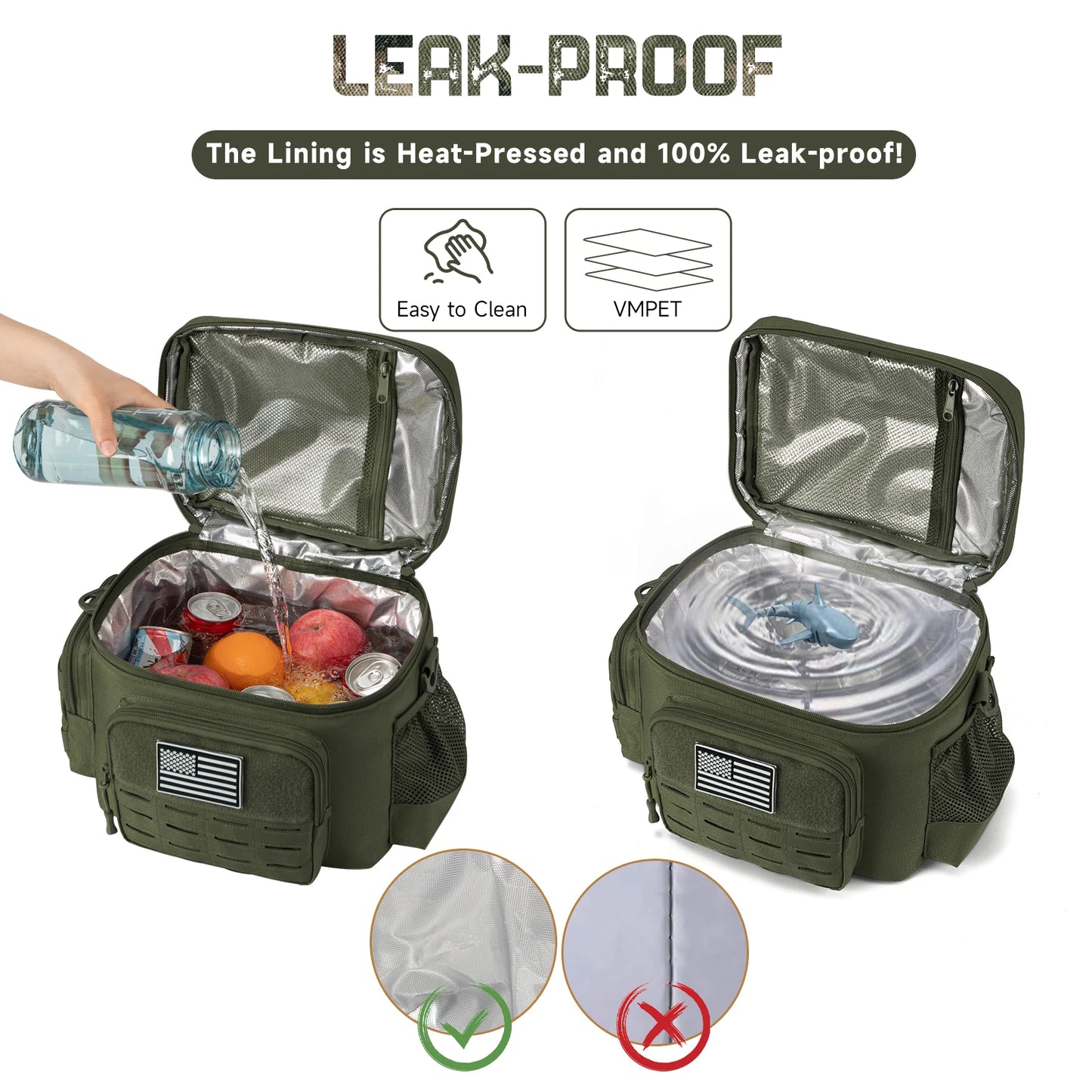 Tactical Lunch Box for Men Outdoor Heavy Duty Lunch Bag Work Leakproof Insulated Durable Thermal Cooler Bag Meal Camping Picnic - The Champ Gear