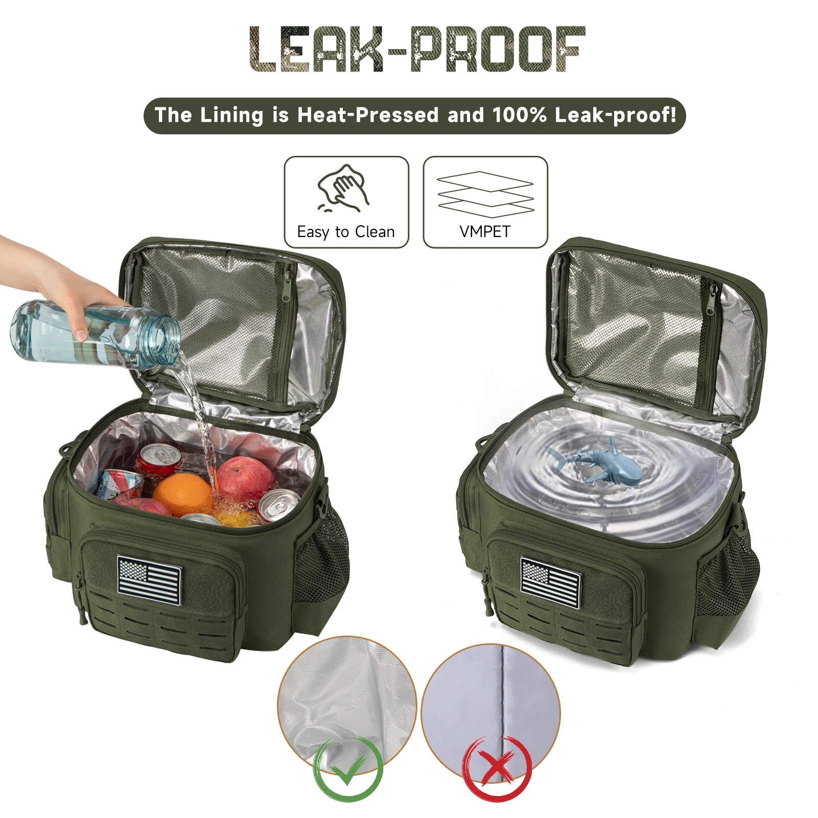 Tactical Lunch Box for Men Outdoor Heavy Duty Lunch Bag Work Leakproof Insulated Durable Thermal Cooler Bag Meal Camping Picnic - The Champ Gear