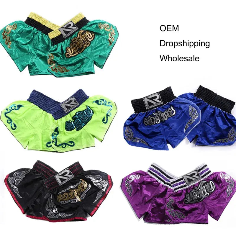 Muay Thai Boxing Shorts MMA Sports Fitness Kickboxing Short-Pants Sanda Martial Arts Boxeo Trunks Men Women Boys Girls Kids