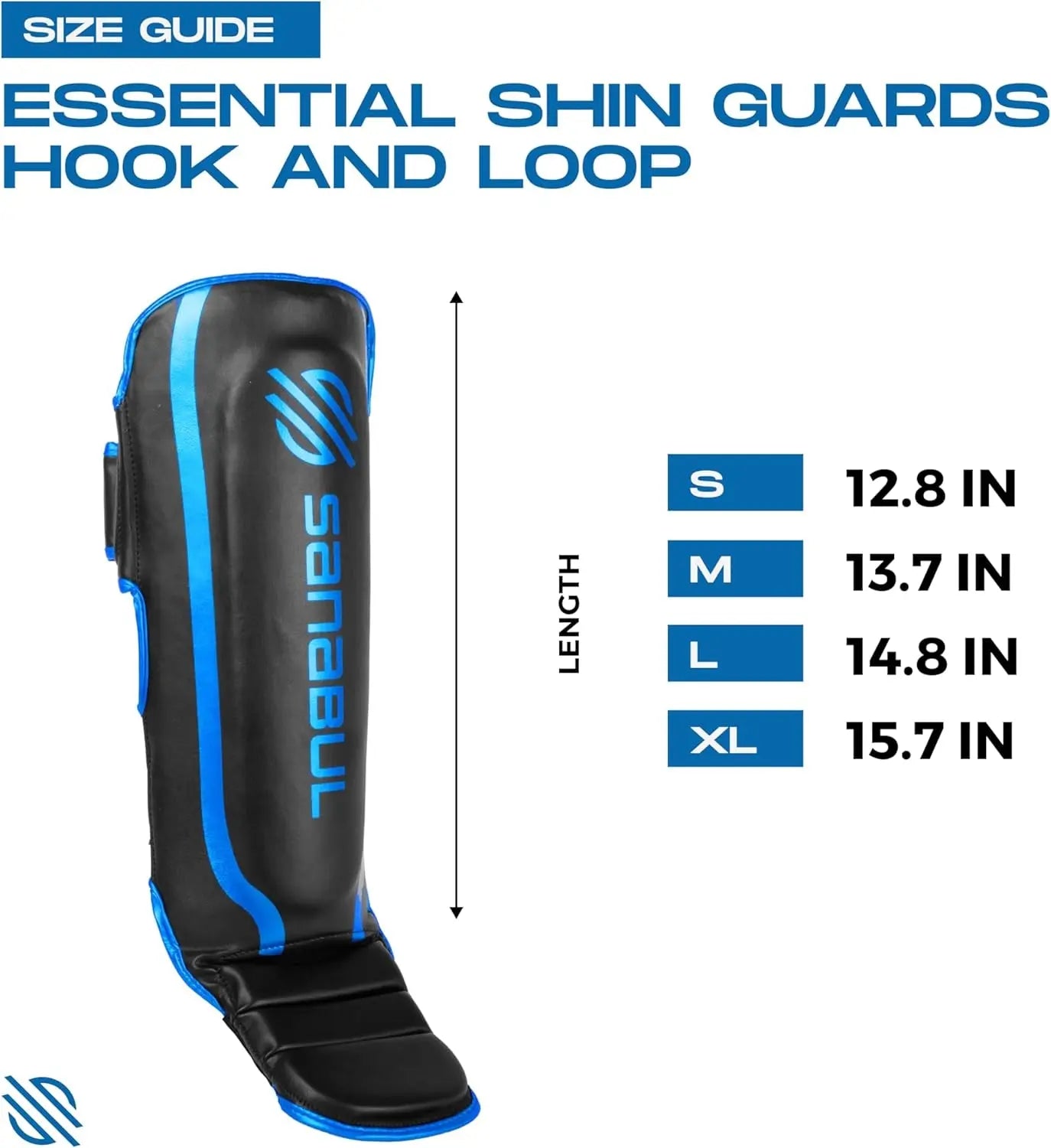 Essential Kickboxing Shin Guards with Hook & Loop Straps Shin Pads for MMA Muay Thai and Martial Arts