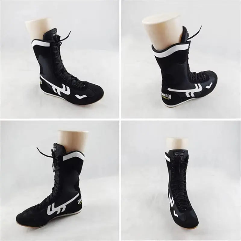 Anti-Slipping Sport Boxing Shoes Boots High Ankle Professional Protecting High-Top Rubber Sneakers for Men Women