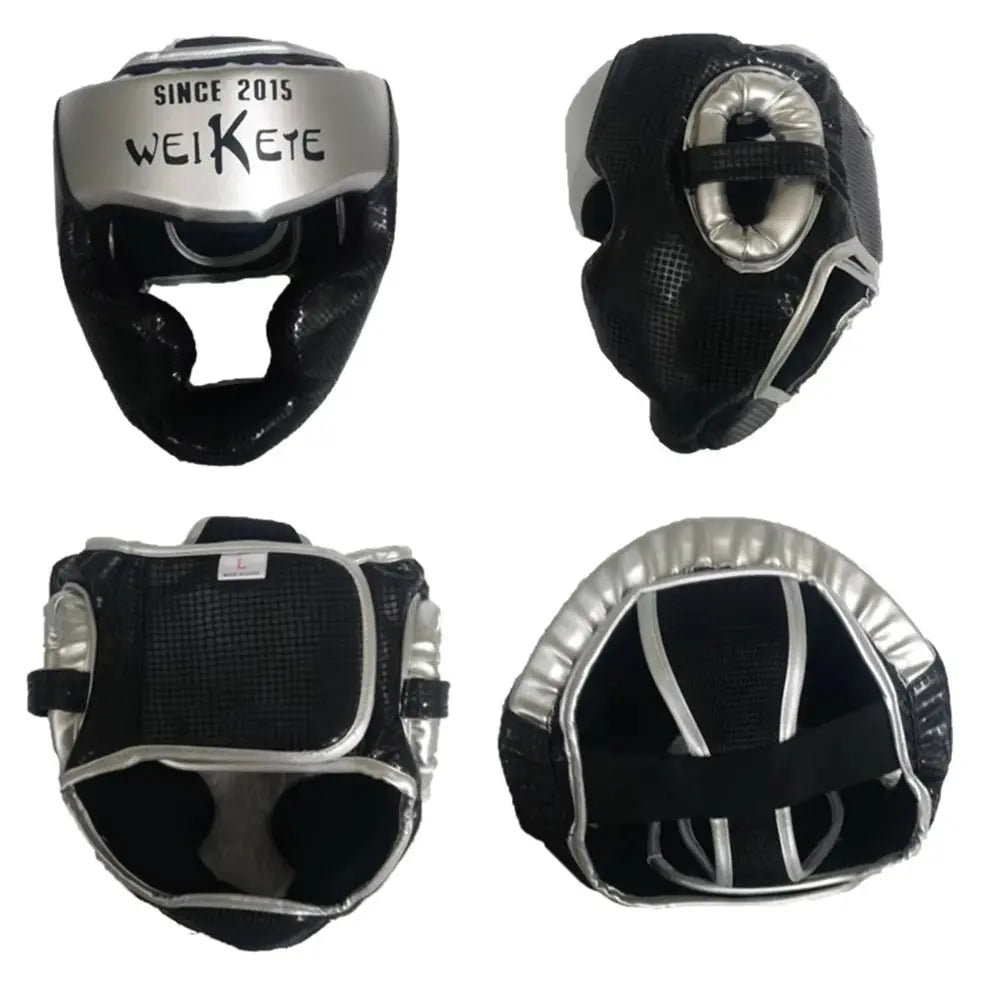 Full-Covered MMA Boxing Helmet Men Women PU Leather Headgear for Muay Thai Training Sparring Gym Equipment Taekwondo Head Guard